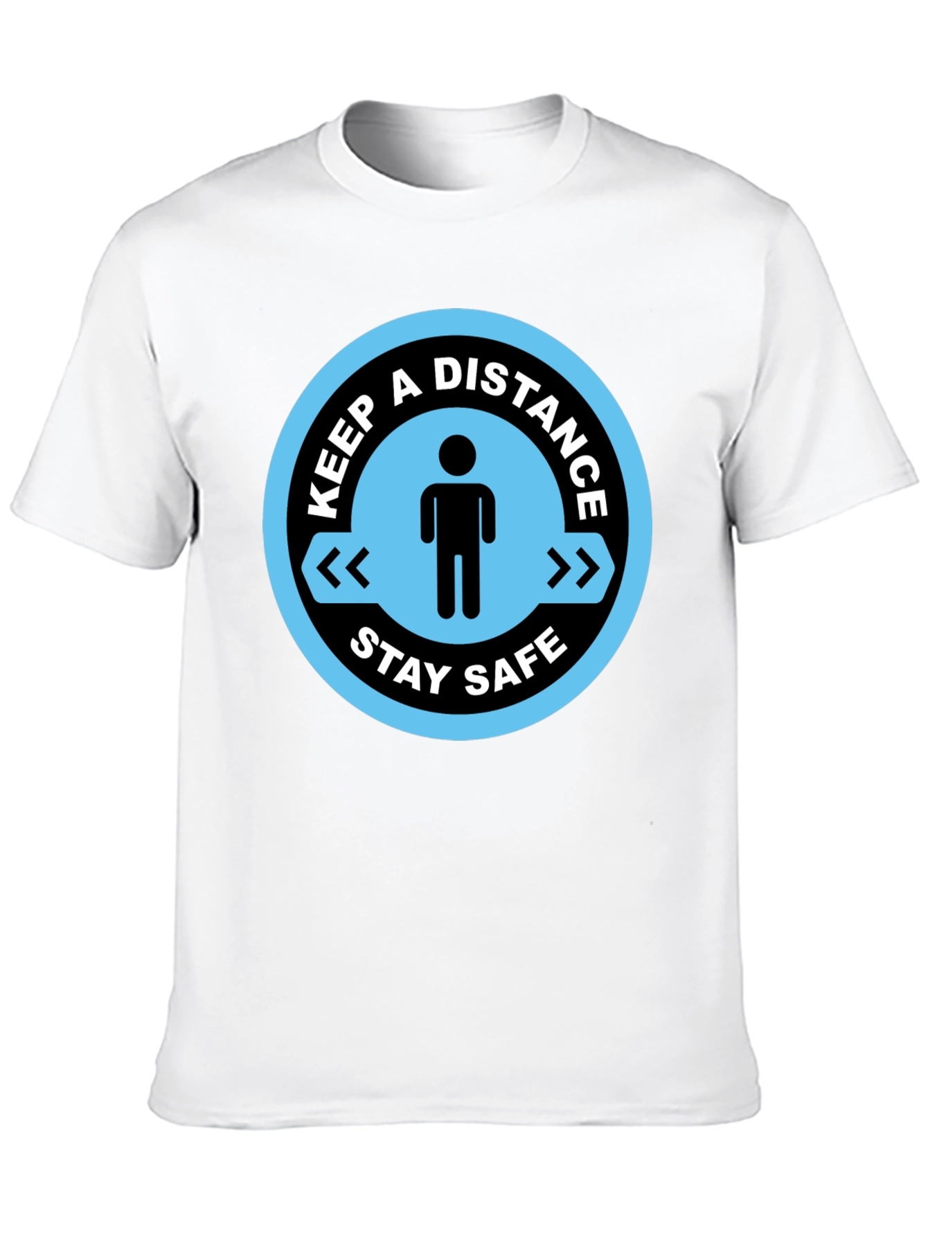 Keep a Distance Stay Safe Black T-Shirt