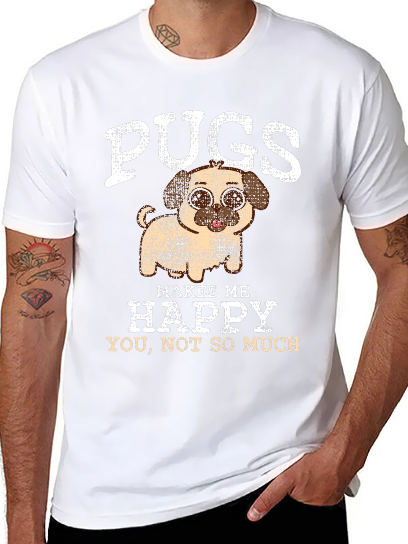 Pugs Make Me Happy Graphic Tee