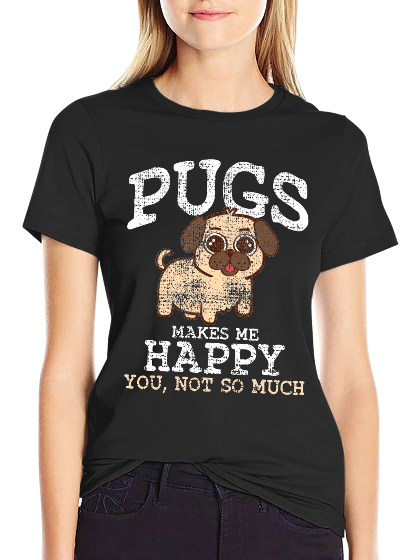 Pugs Make Me Happy Graphic Tee