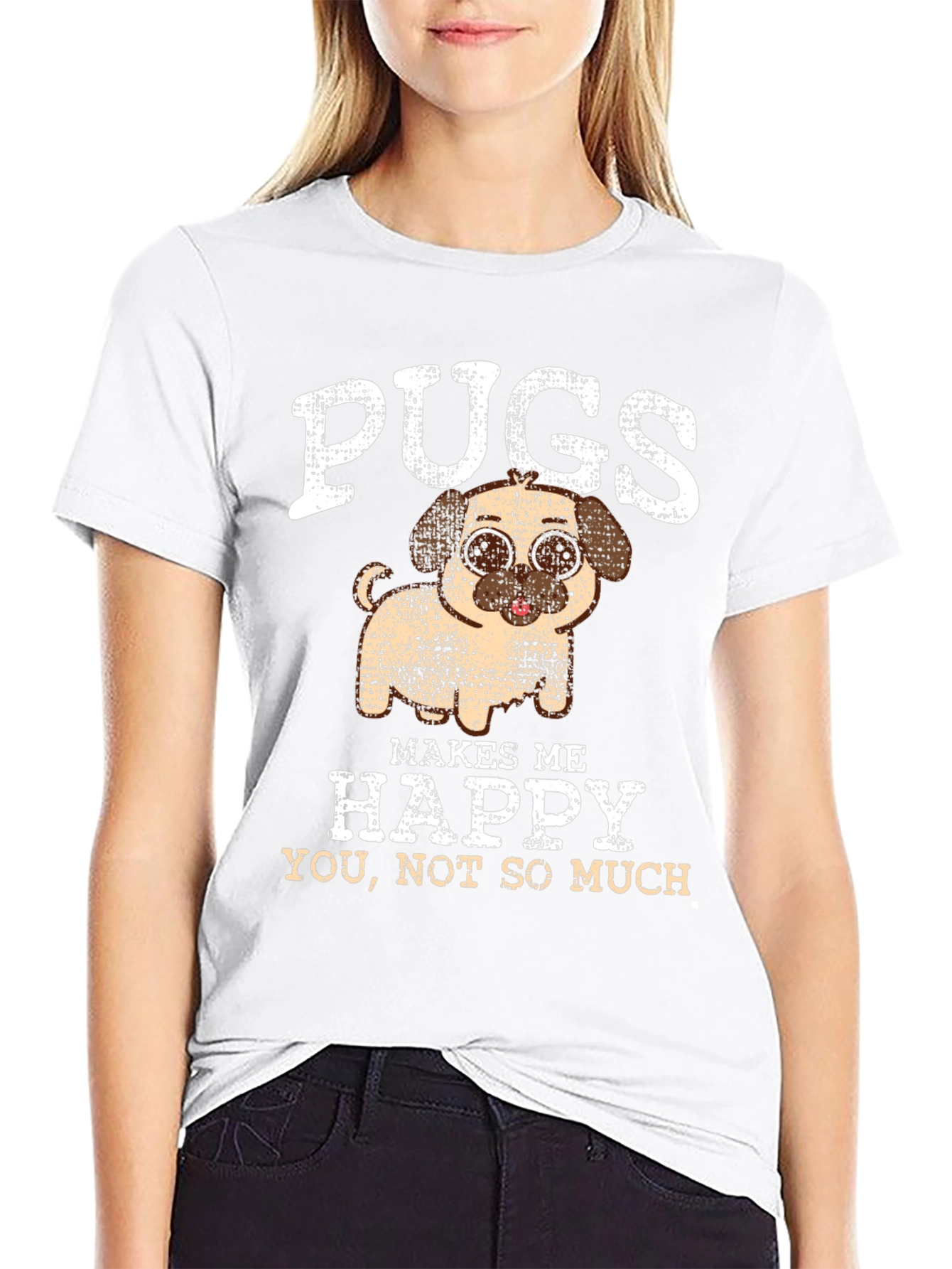 Pugs Make Me Happy Graphic Tee