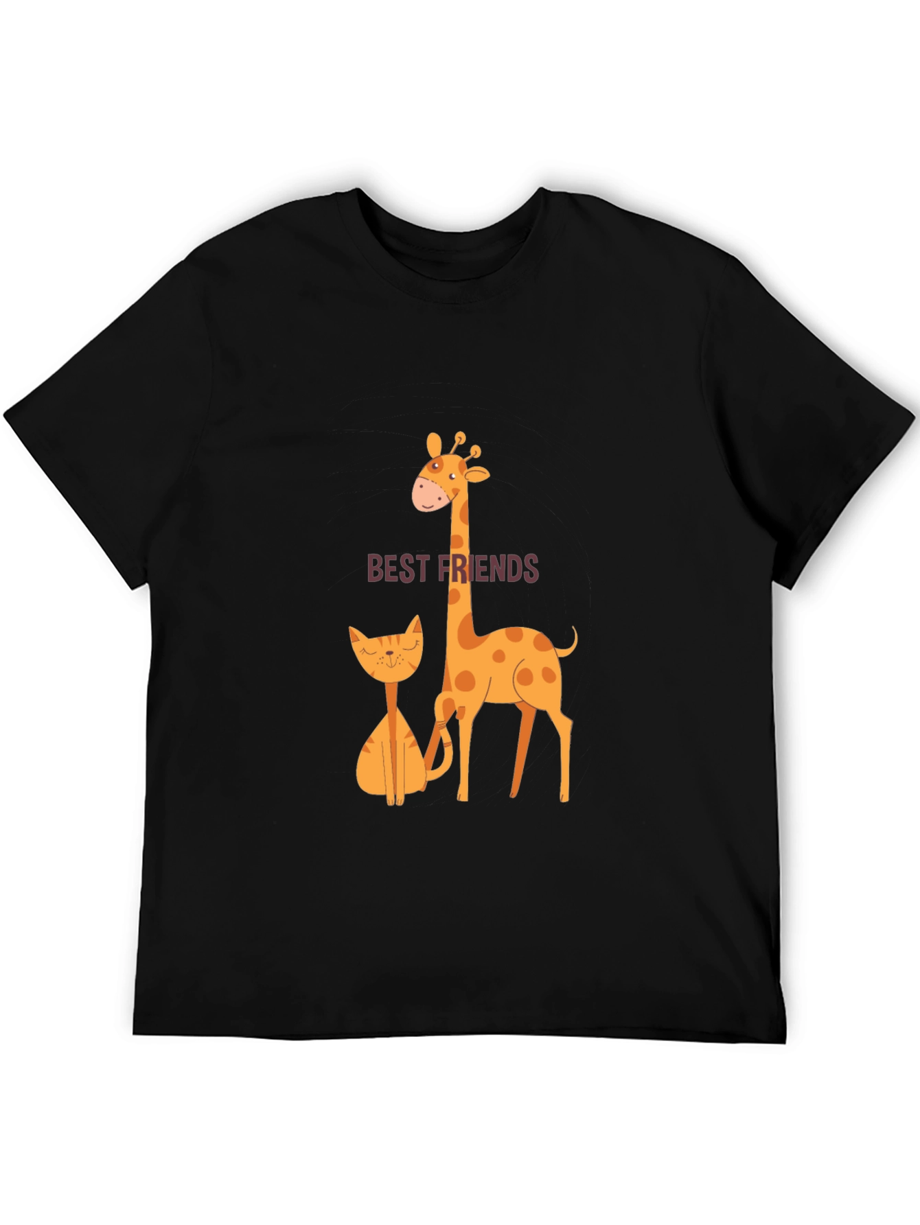 Best Friends Giraffe and Cat T-Shirt