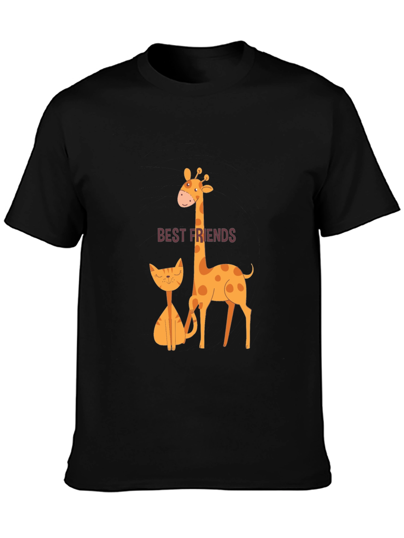Best Friends Giraffe and Cat T-Shirt