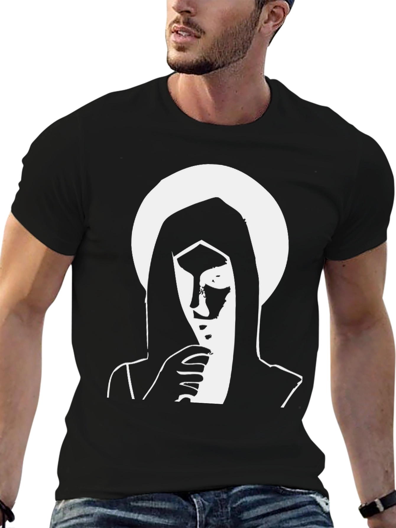 Black T-Shirt with Graphic Print