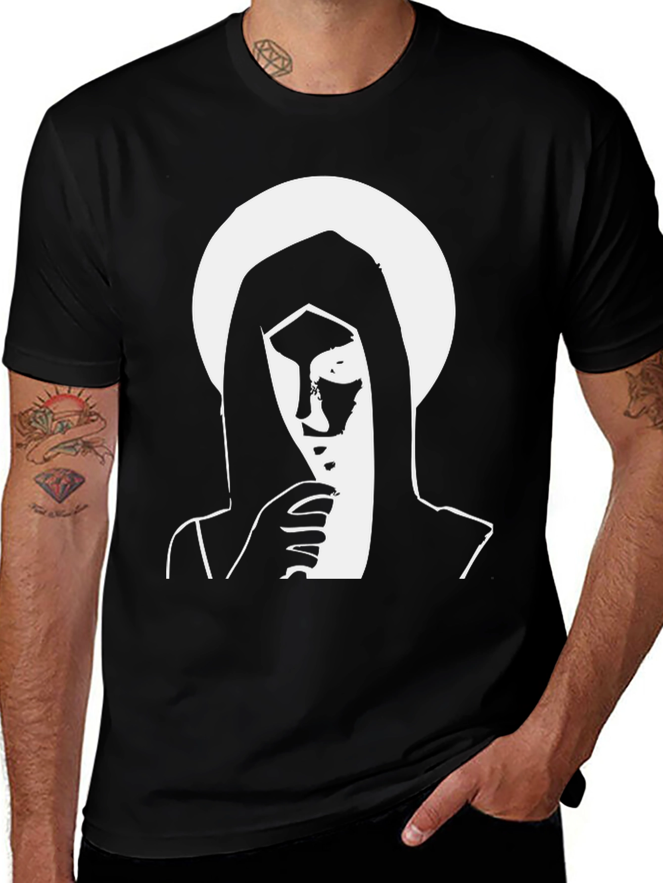 Black T-Shirt with Graphic Print