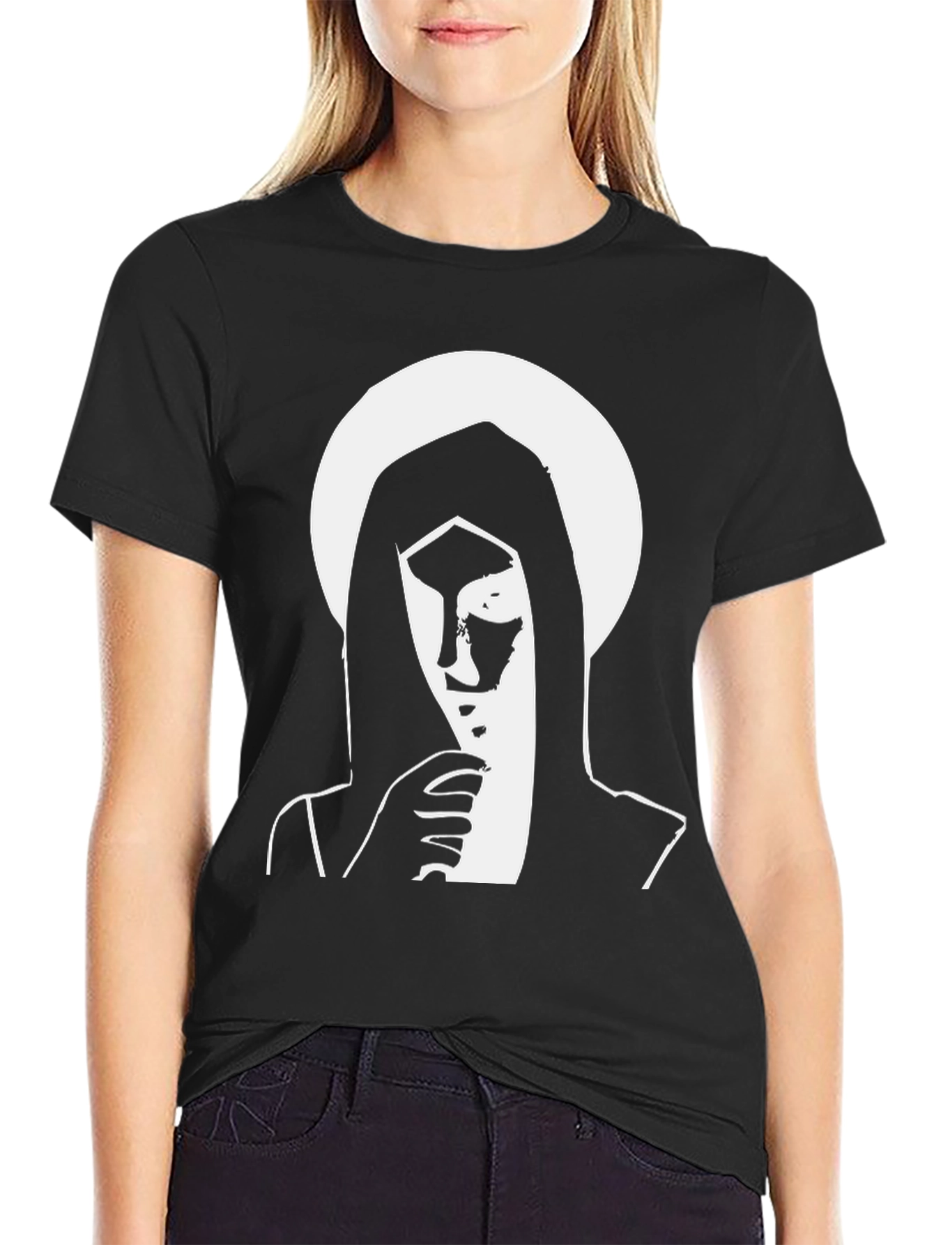 Black T-Shirt with Graphic Print