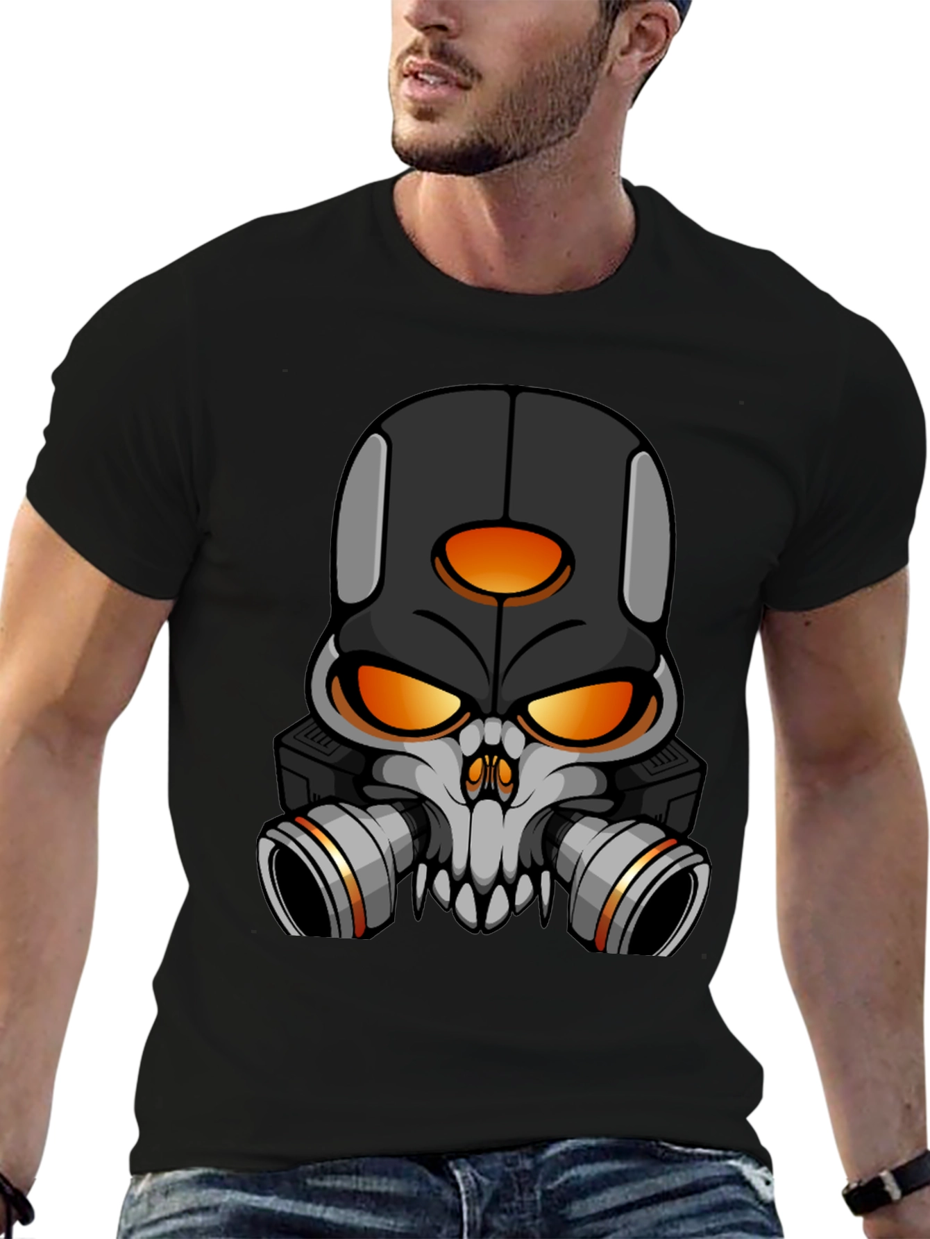 Skull Gas Mask Graphic T-Shirt - Bold Streetwear Style