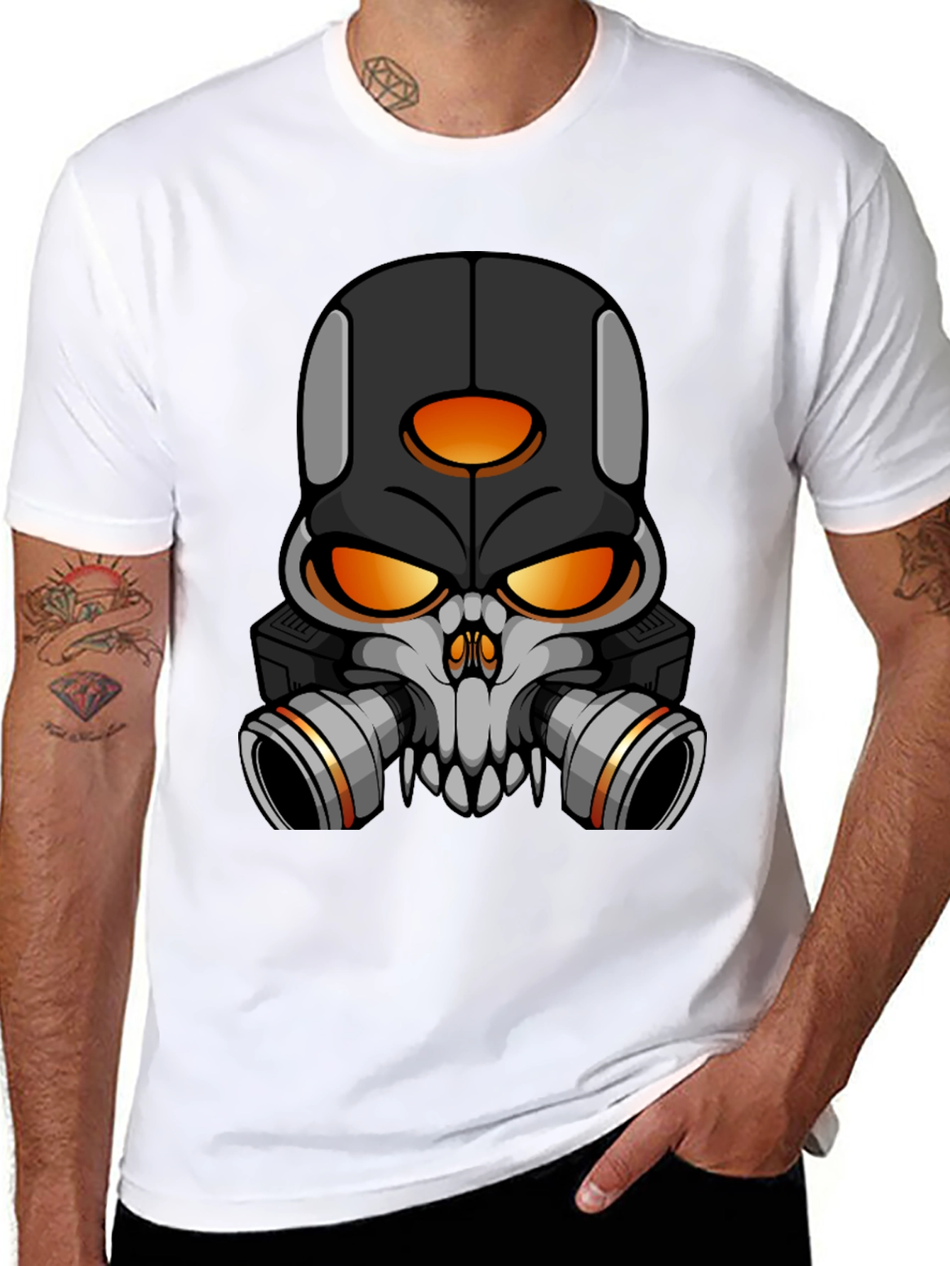 Skull Gas Mask Graphic T-Shirt - Bold Streetwear Style