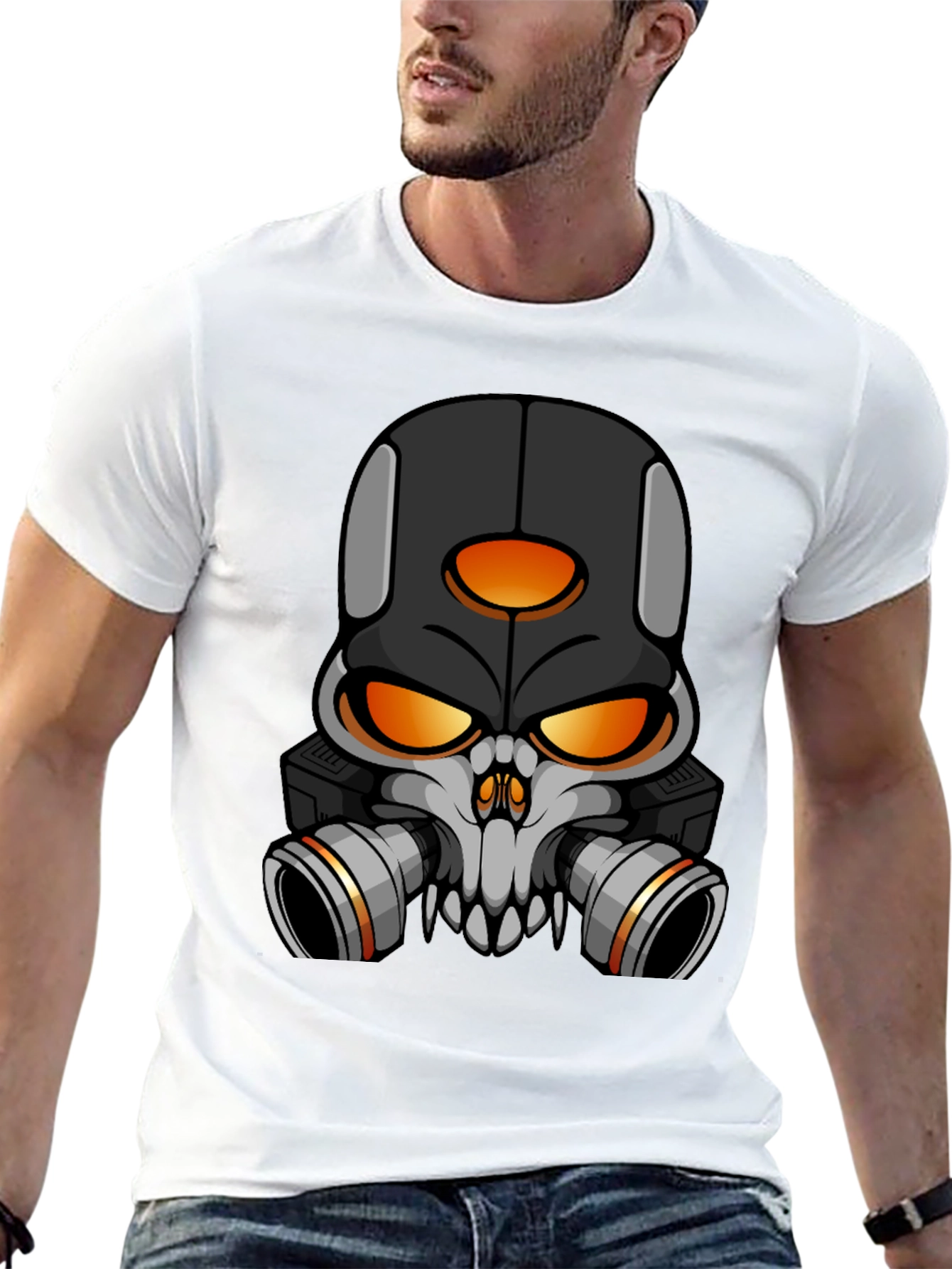 Skull Gas Mask Graphic T-Shirt - Bold Streetwear Style