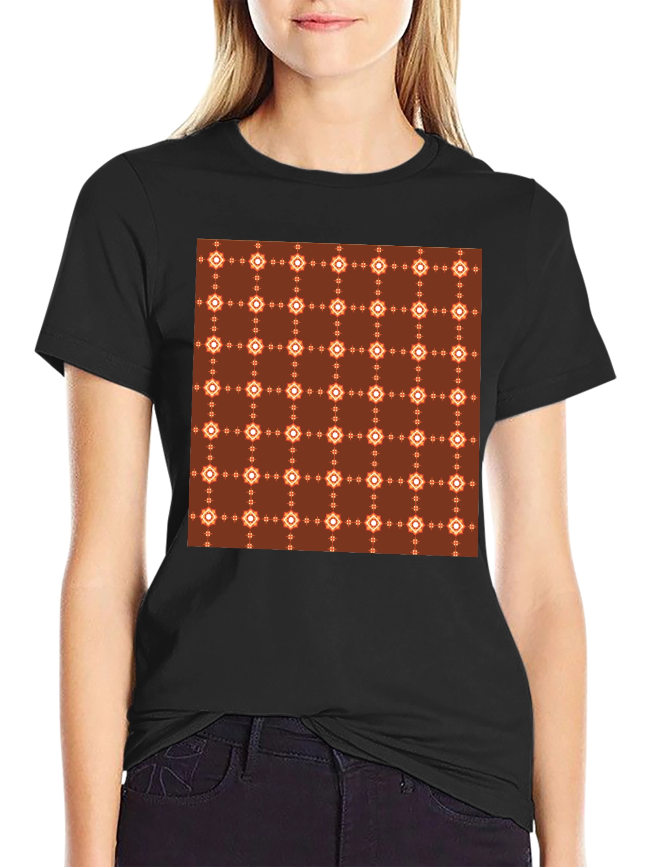 Patterned Tee:  Retro Geometric Print
