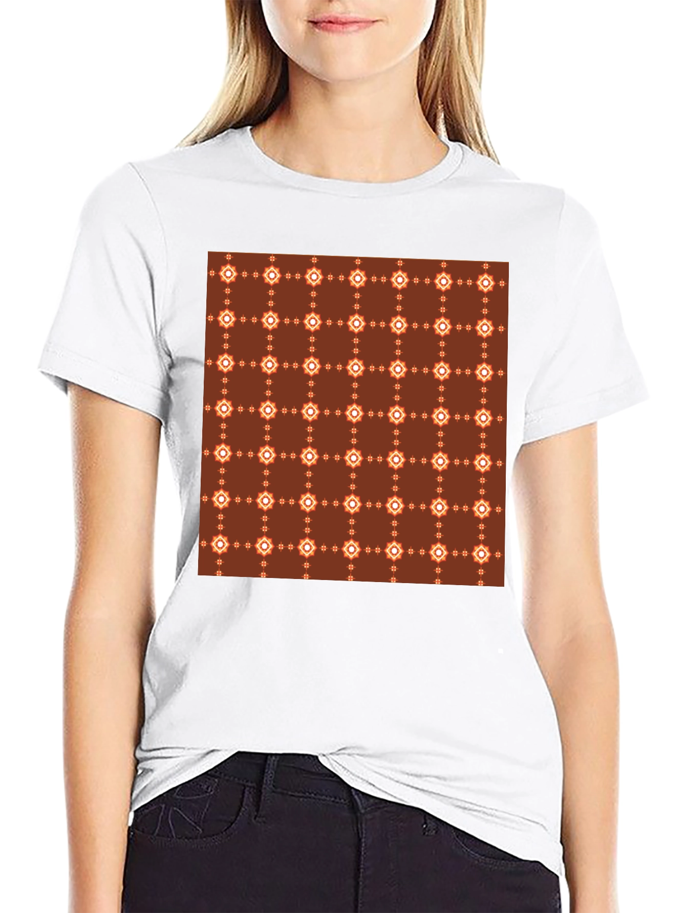Patterned Tee:  Retro Geometric Print