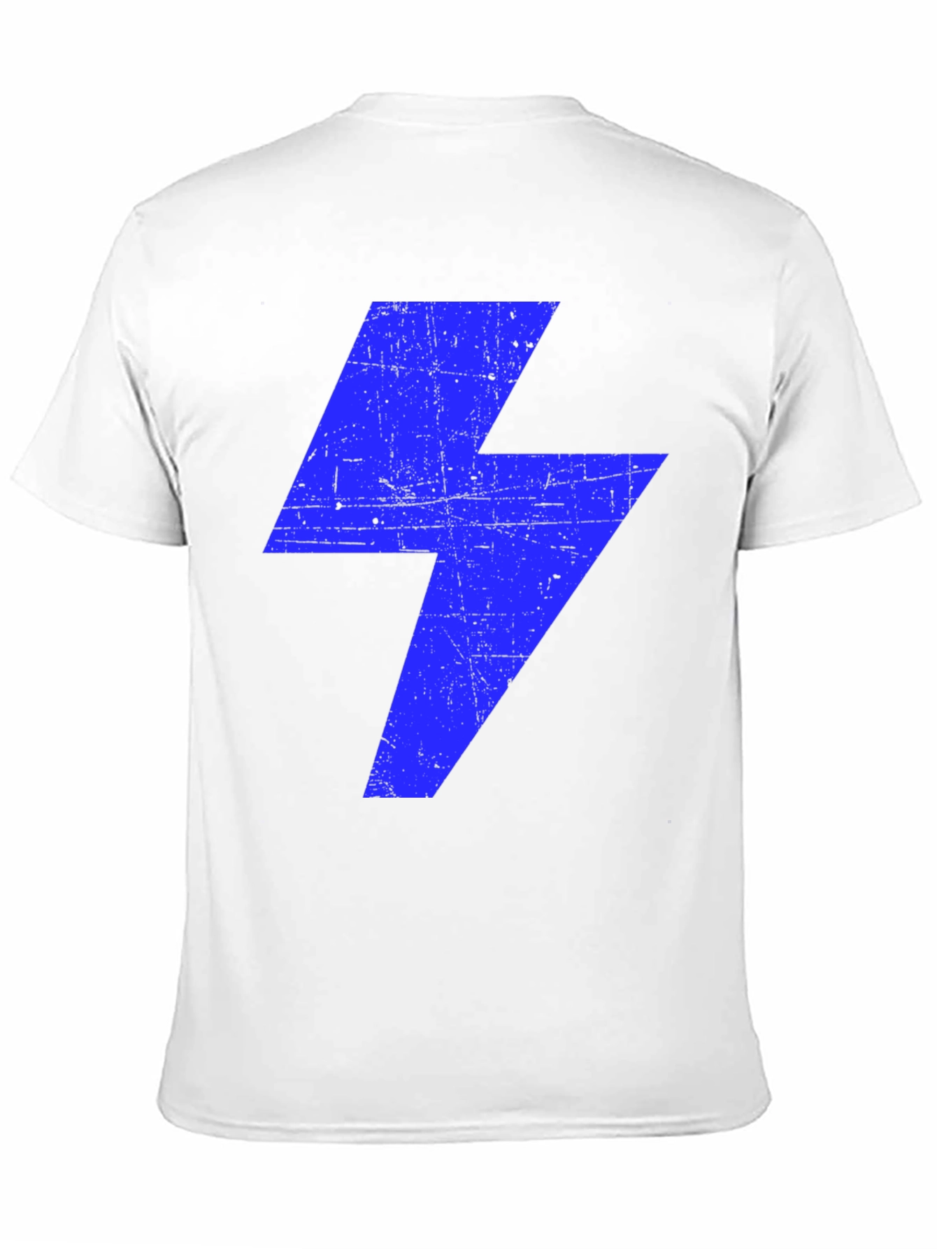 Electric Blue Bolt Graphic Tee - Black Cotton T-Shirt