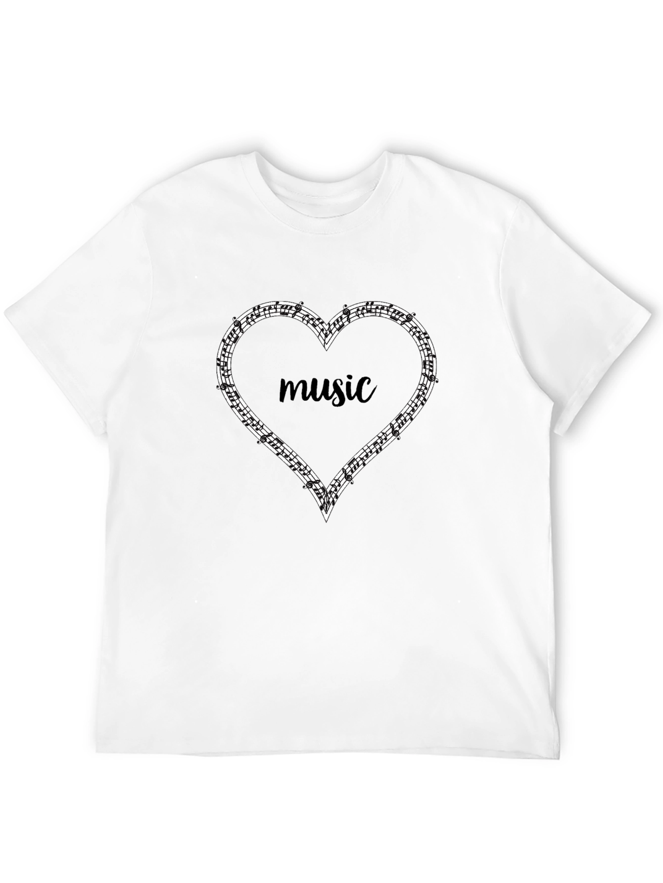 Music Lovers Heart Notes Graphic Tee
