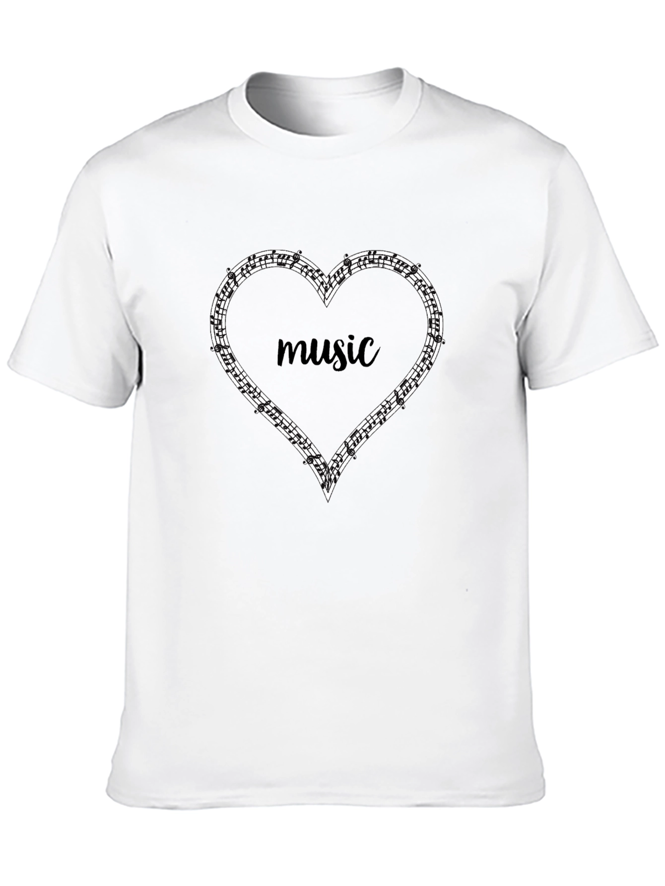 Music Lovers Heart Notes Graphic Tee