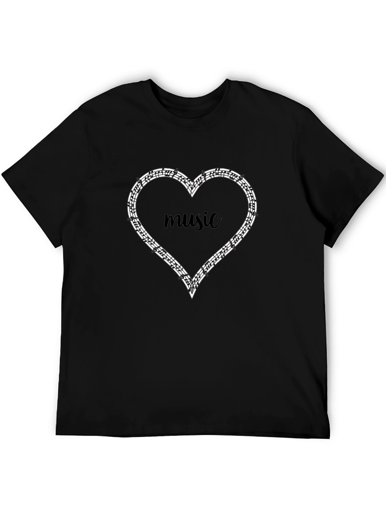Music Lovers Heart Notes Graphic Tee