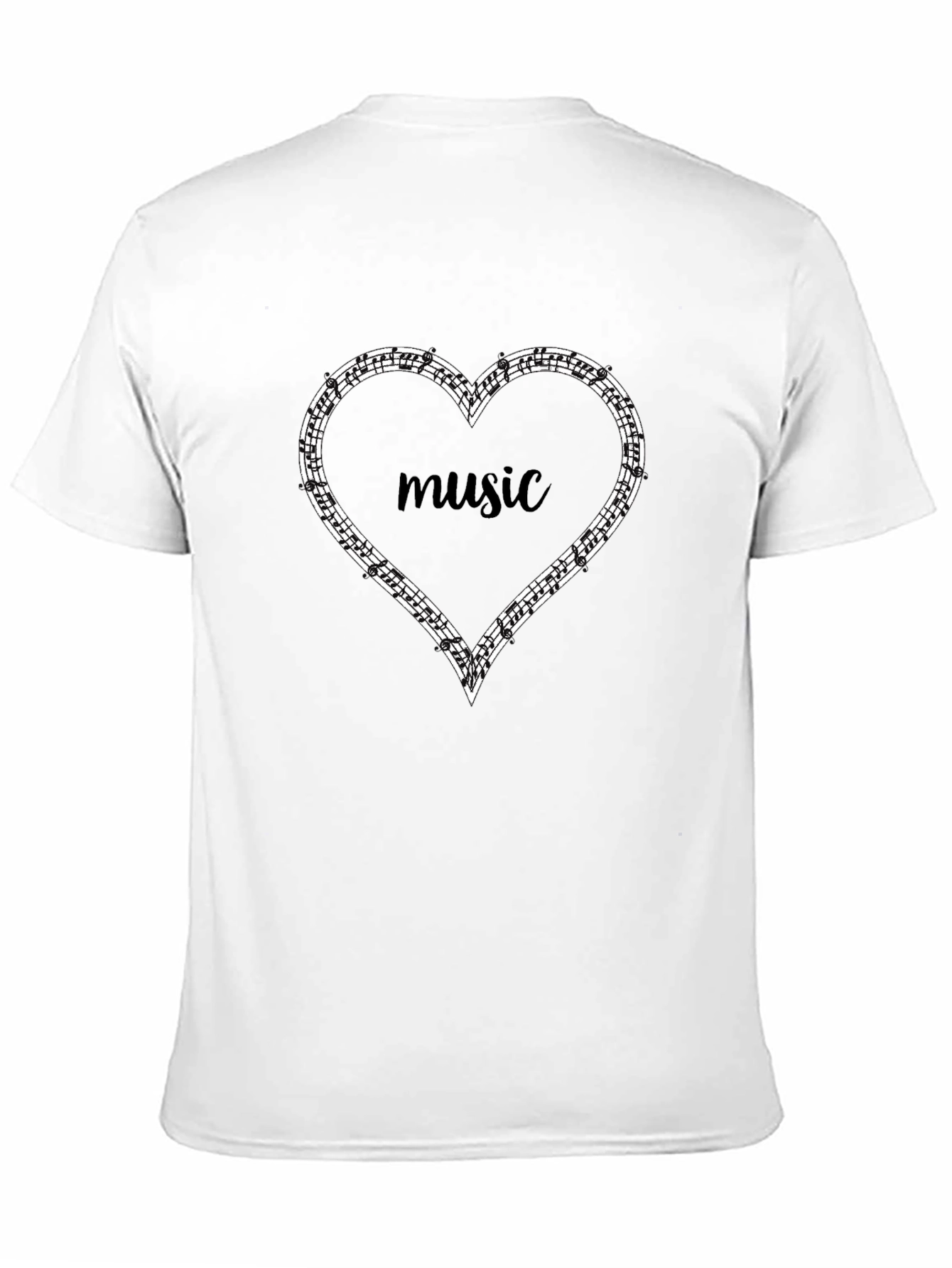 Music Lovers Heart Notes Graphic Tee