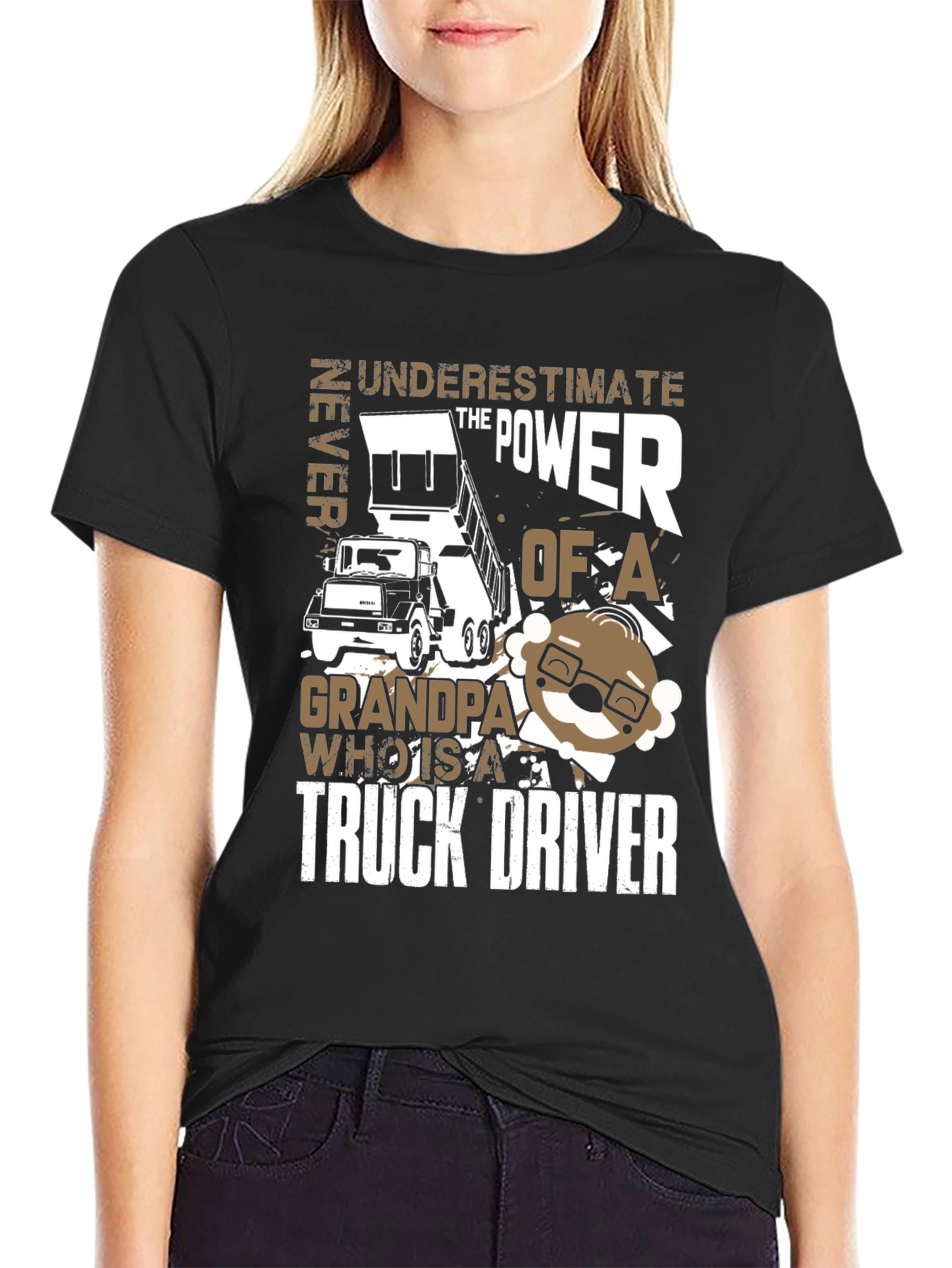 Grandpa Truck Driver T-Shirt - Never Underestimate the Power!