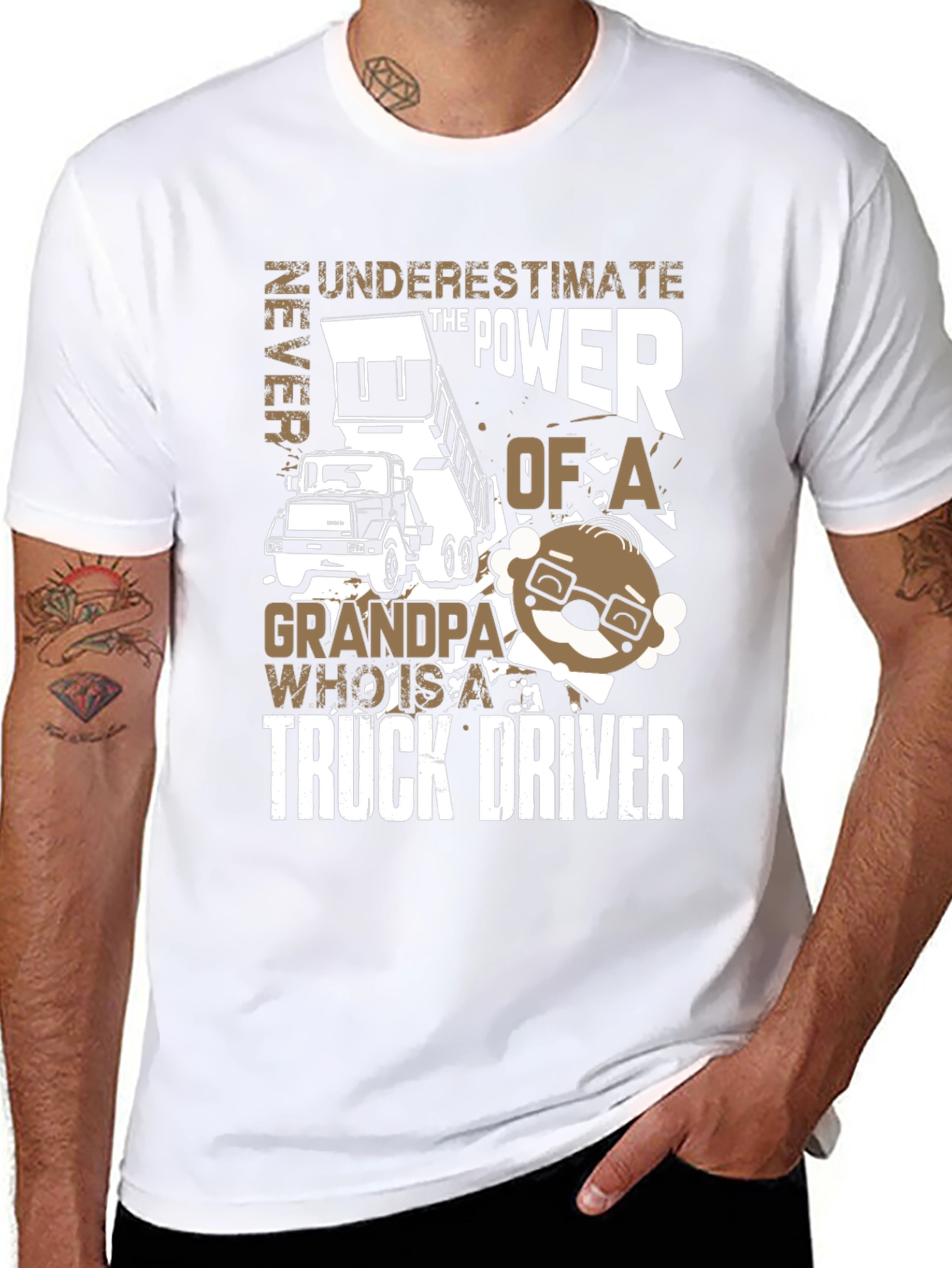 Grandpa Truck Driver T-Shirt - Never Underestimate the Power!