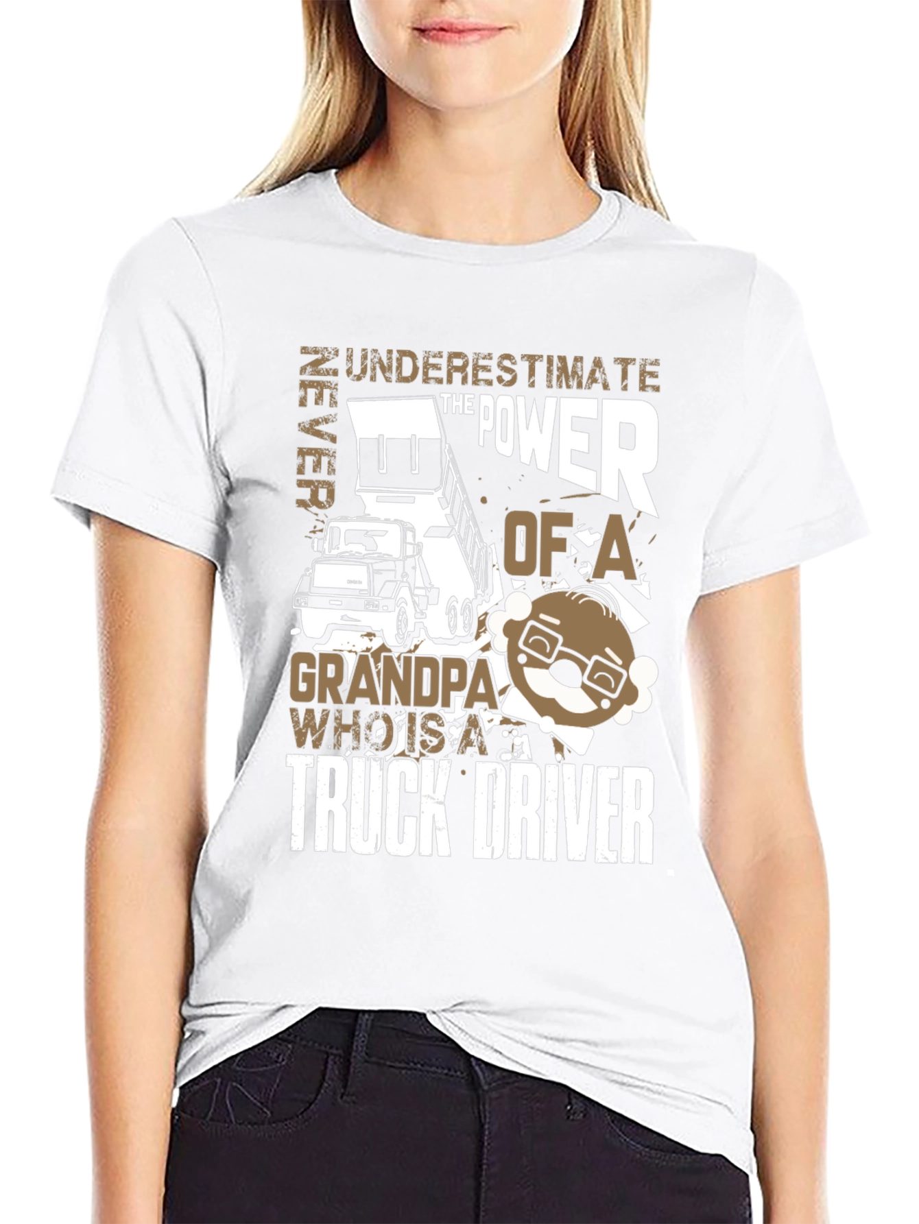 Grandpa Truck Driver T-Shirt - Never Underestimate the Power!