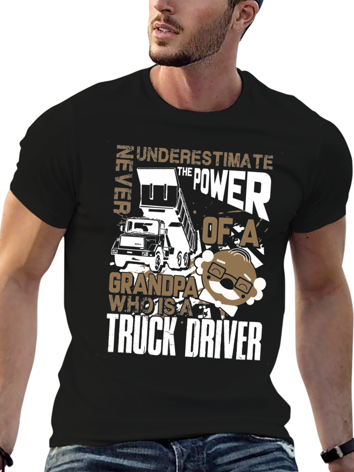Grandpa Truck Driver T-Shirt - Never Underestimate the Power!