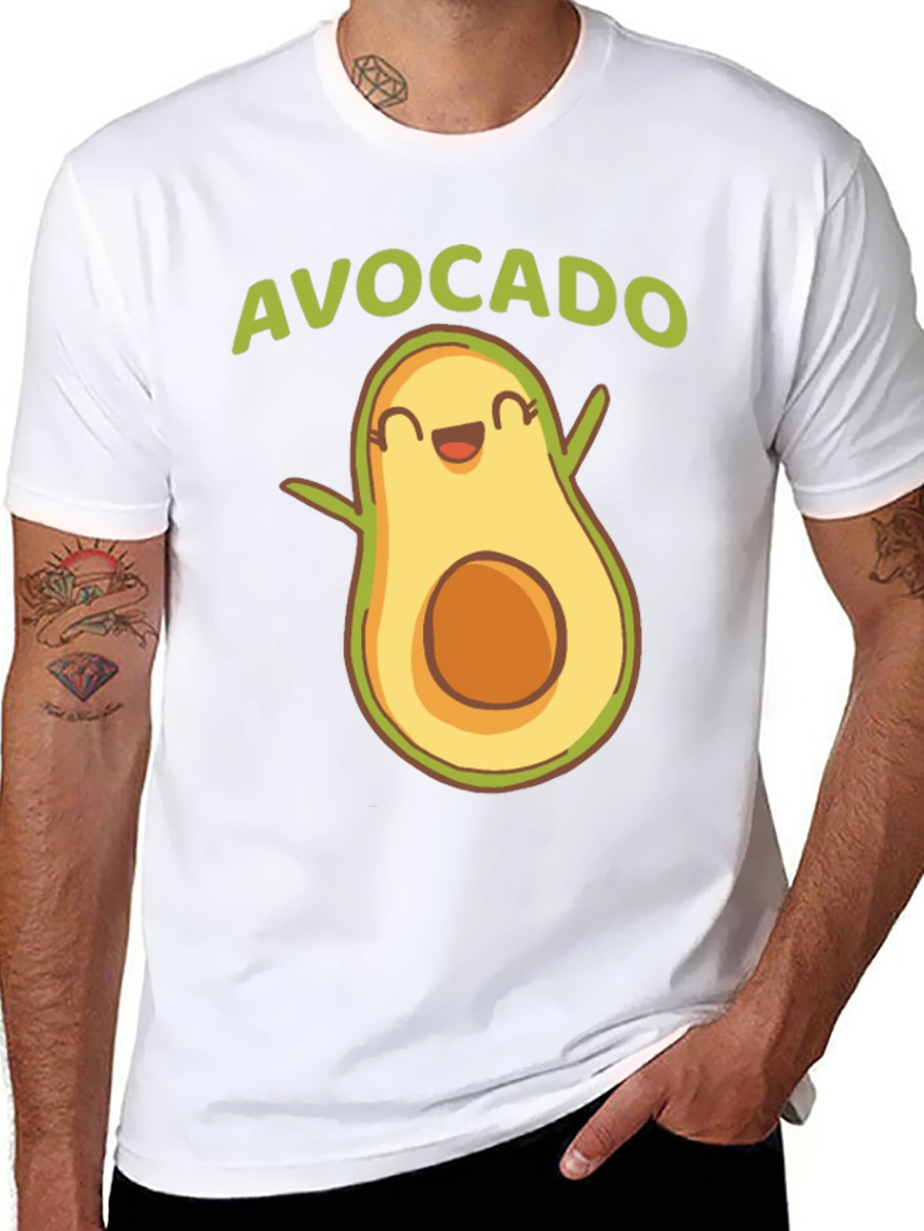 Cute Avocado Graphic Tee - Fun Foodie T-Shirt