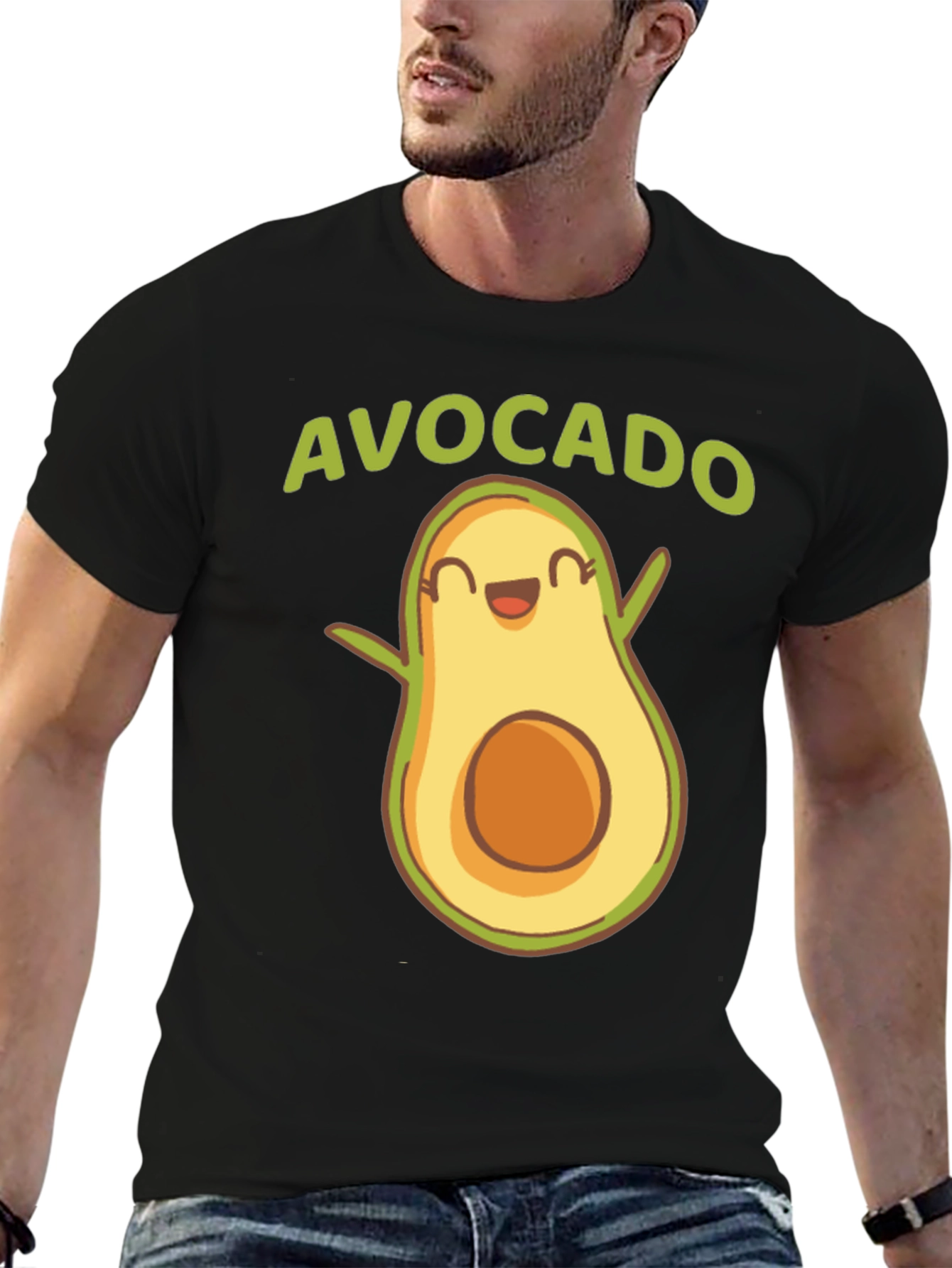 Cute Avocado Graphic Tee - Fun Foodie T-Shirt