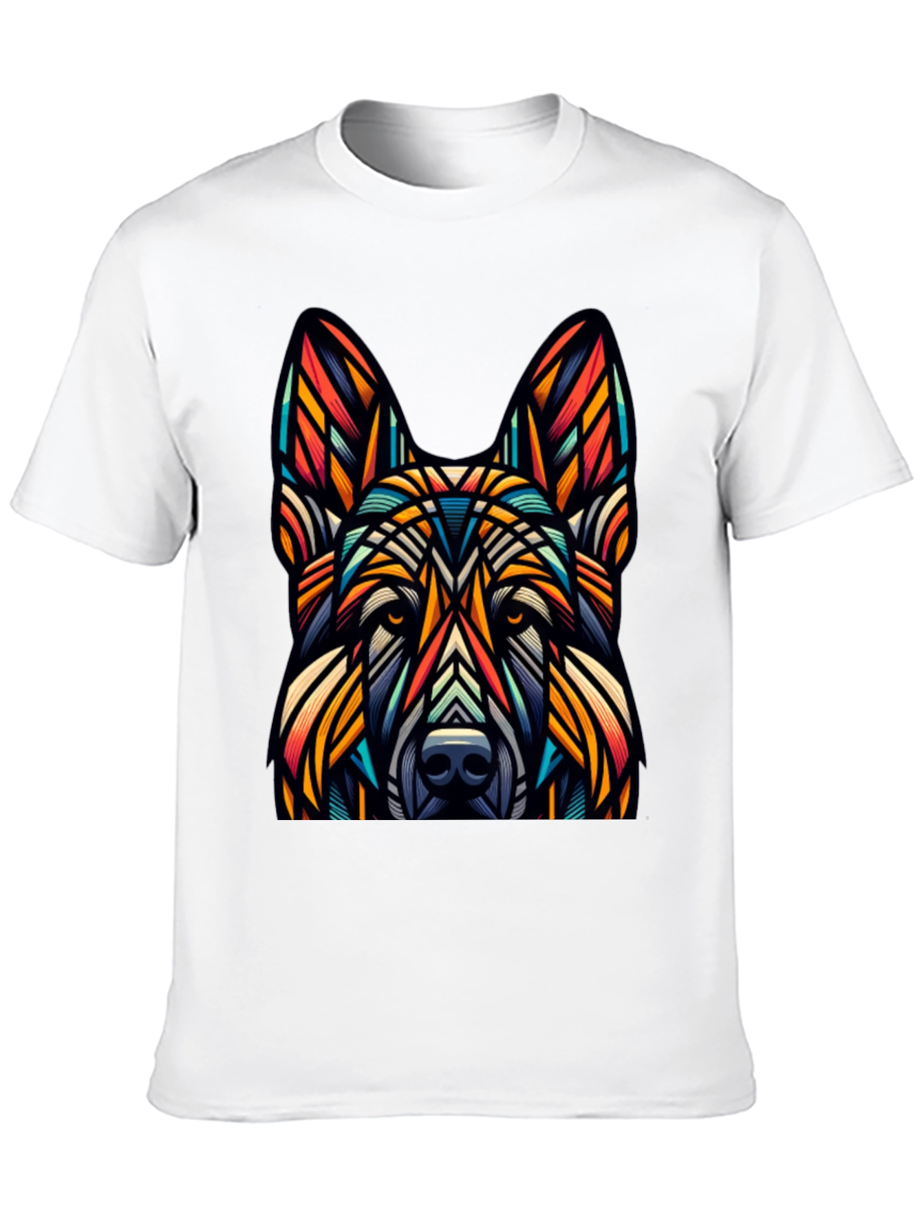 Geometric Dog Graphic Tee - Unique Design