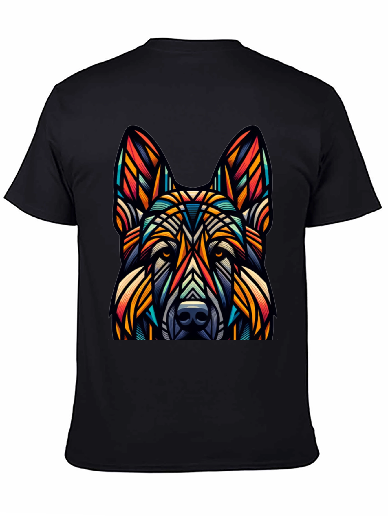 Geometric Dog Graphic Tee - Unique Design