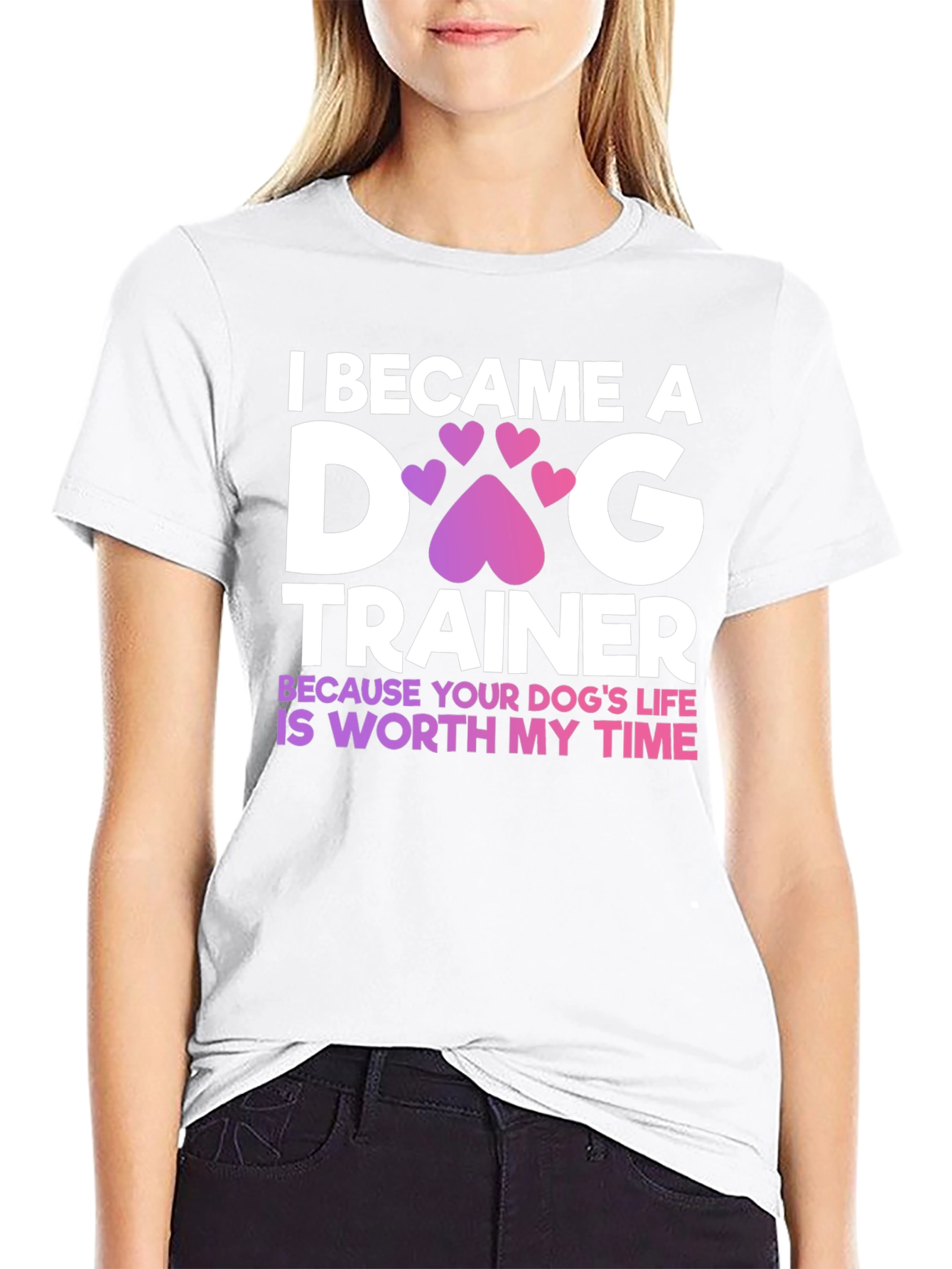 Dog Trainer Tee - Heart Paw Print
