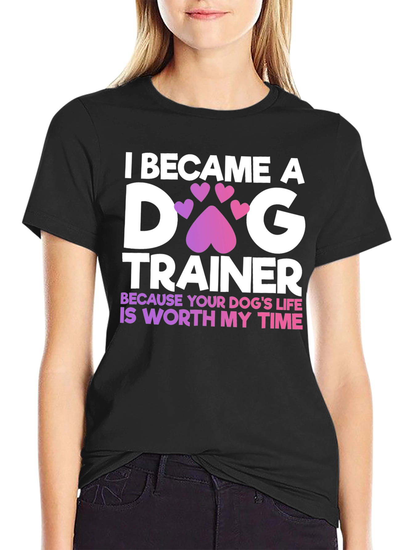 Dog Trainer Tee - Heart Paw Print