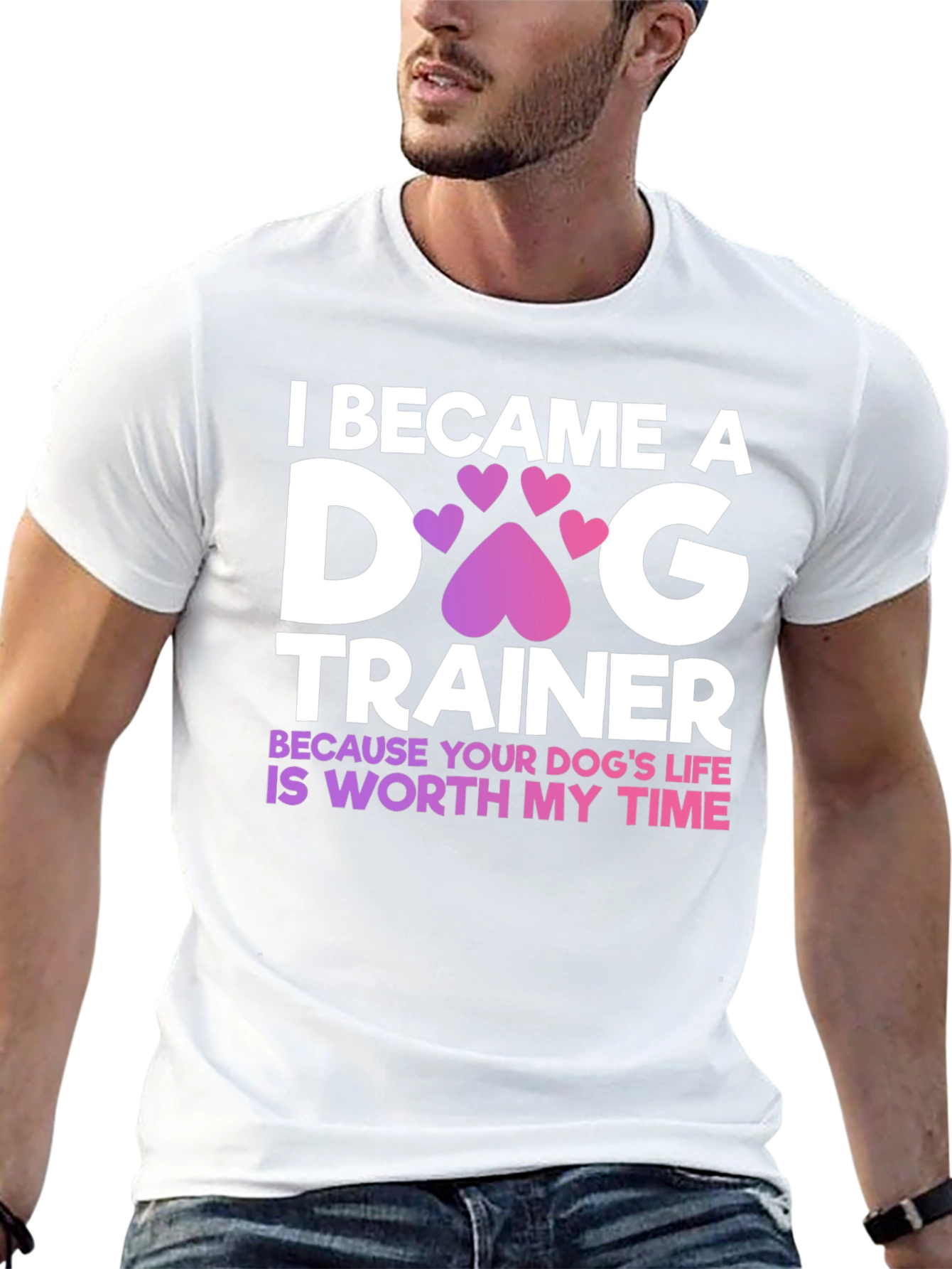 Dog Trainer Tee - Heart Paw Print