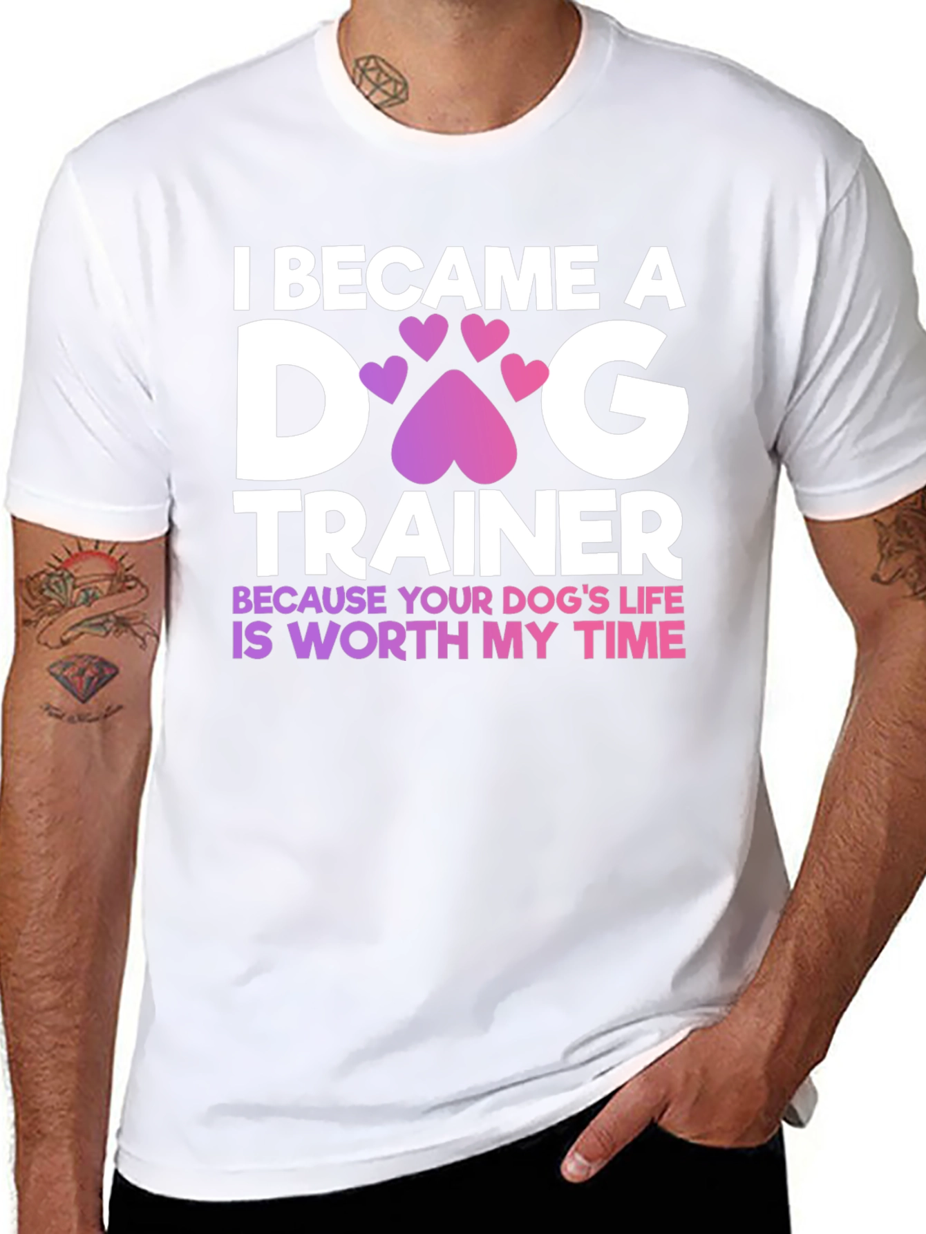 Dog Trainer Tee - Heart Paw Print