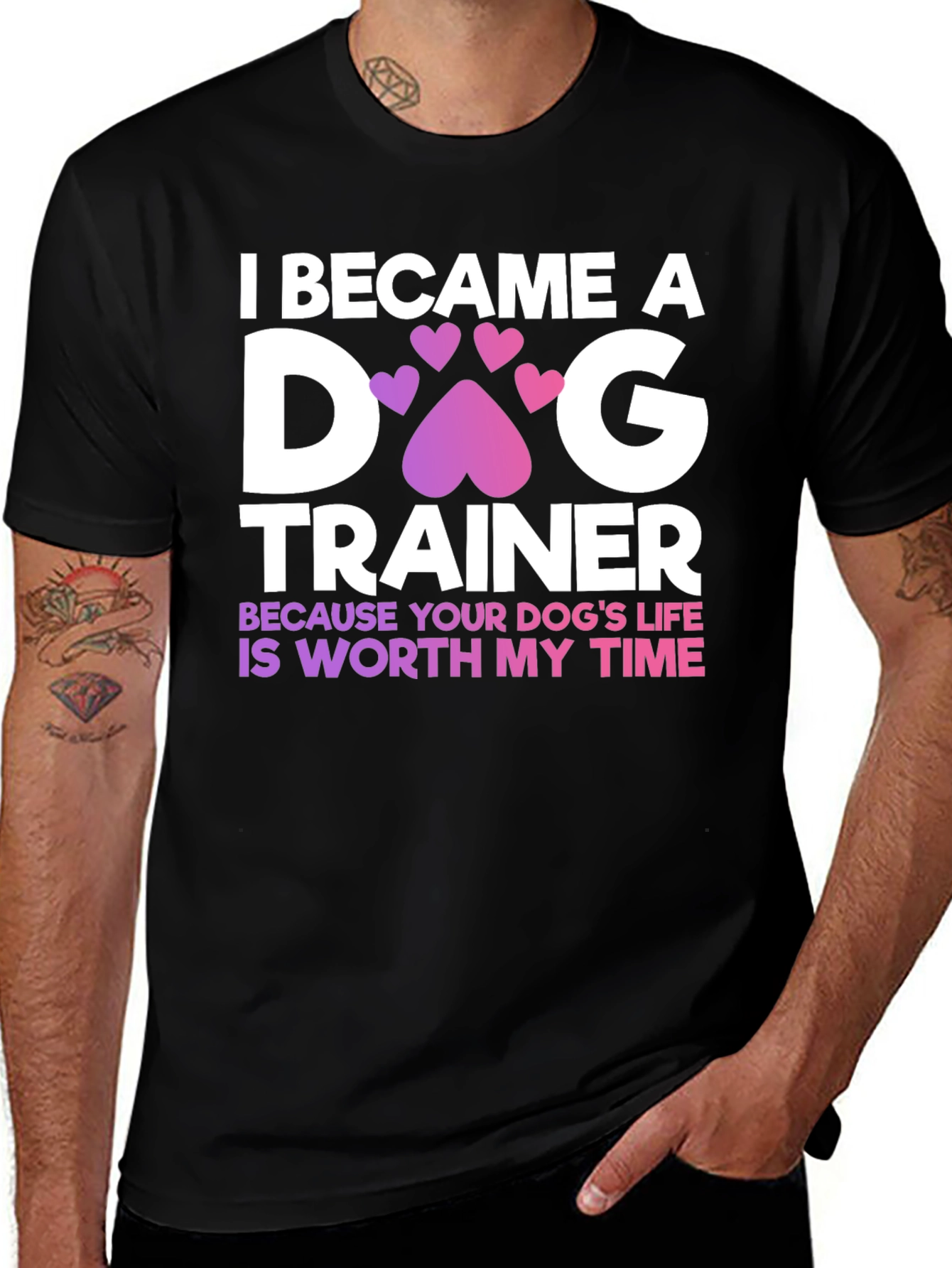 Dog Trainer Tee - Heart Paw Print