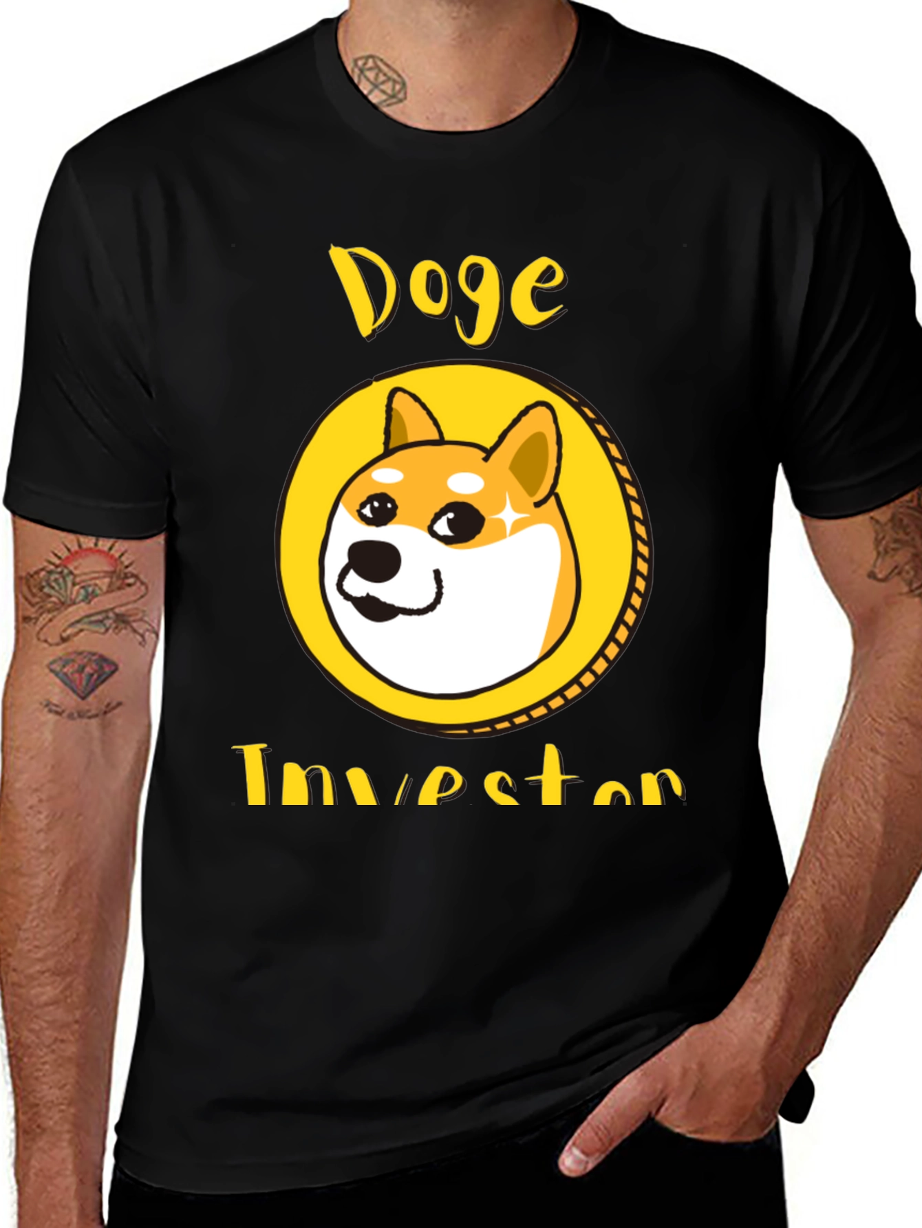 Doge Investor Black T-Shirt - Meme Crypto Tee