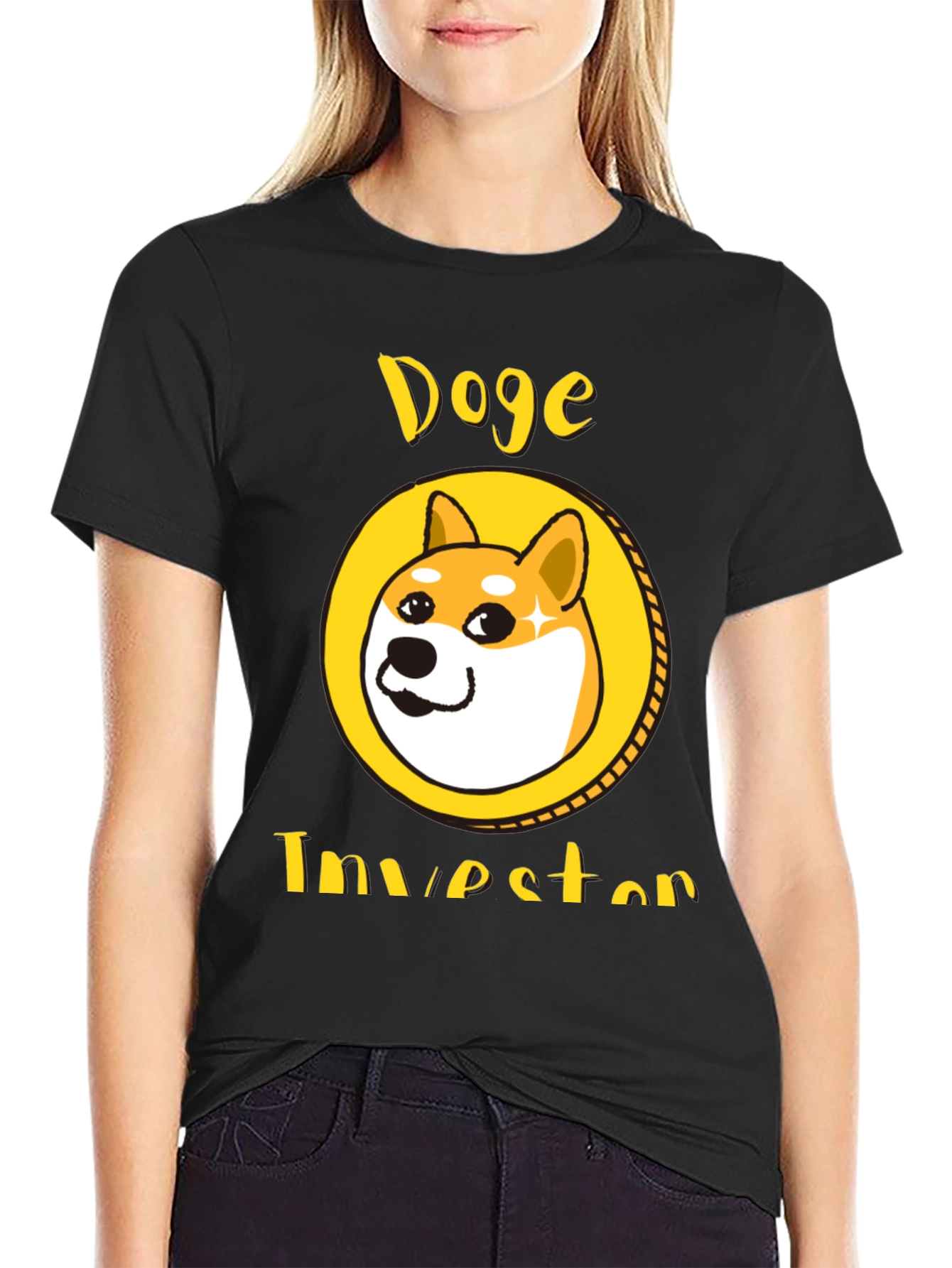 Doge Investor Black T-Shirt - Meme Crypto Tee