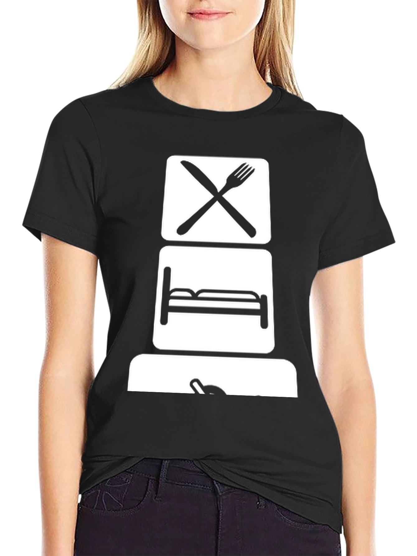 Eat Sleep Game T-Shirt - Black Graphic Tee