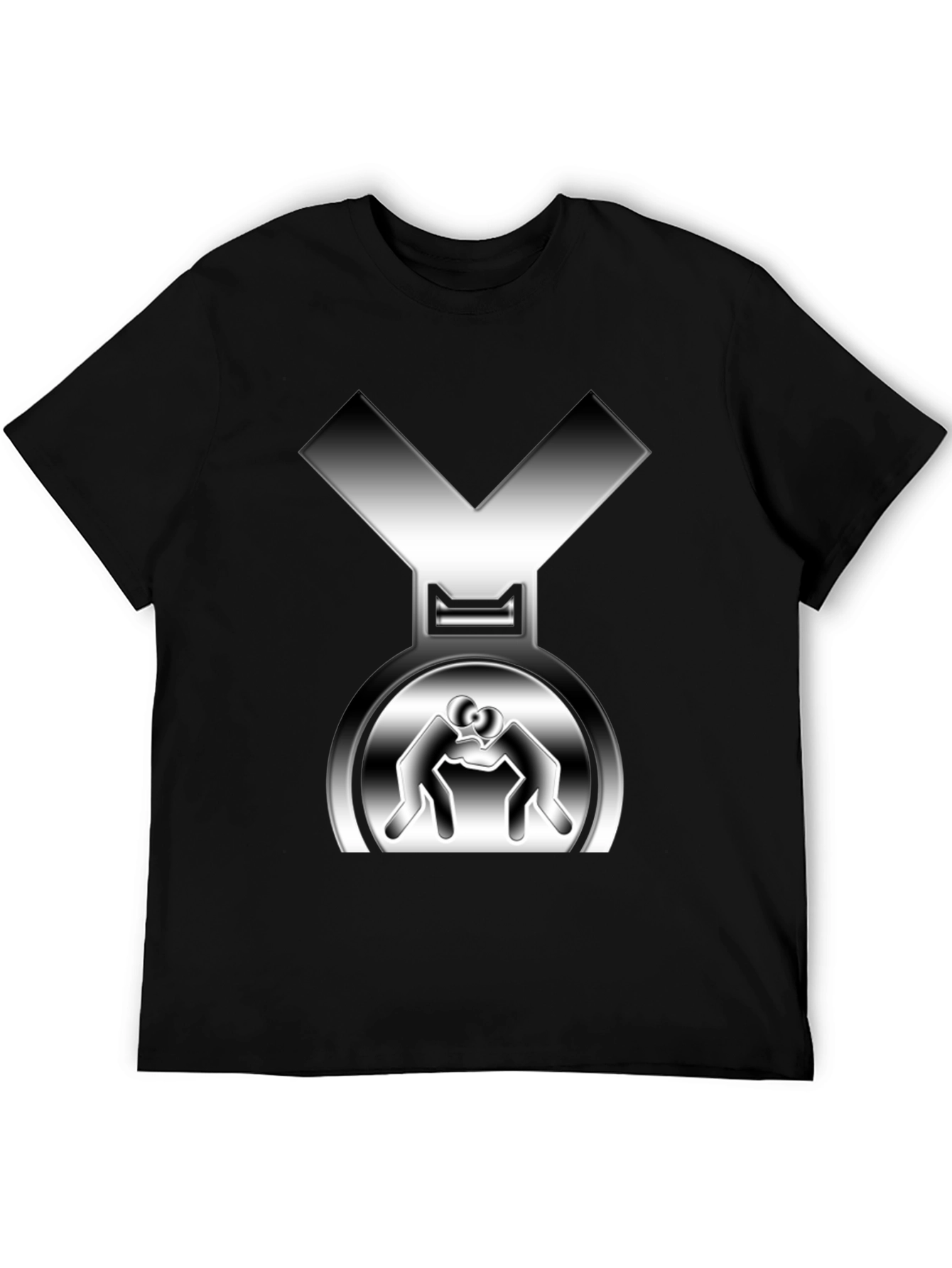 Wrestling Medal Graphic Tee - Mens Black T-Shirt
