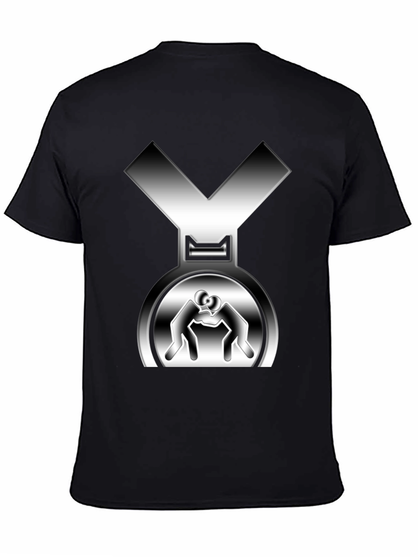 Wrestling Medal Graphic Tee - Mens Black T-Shirt