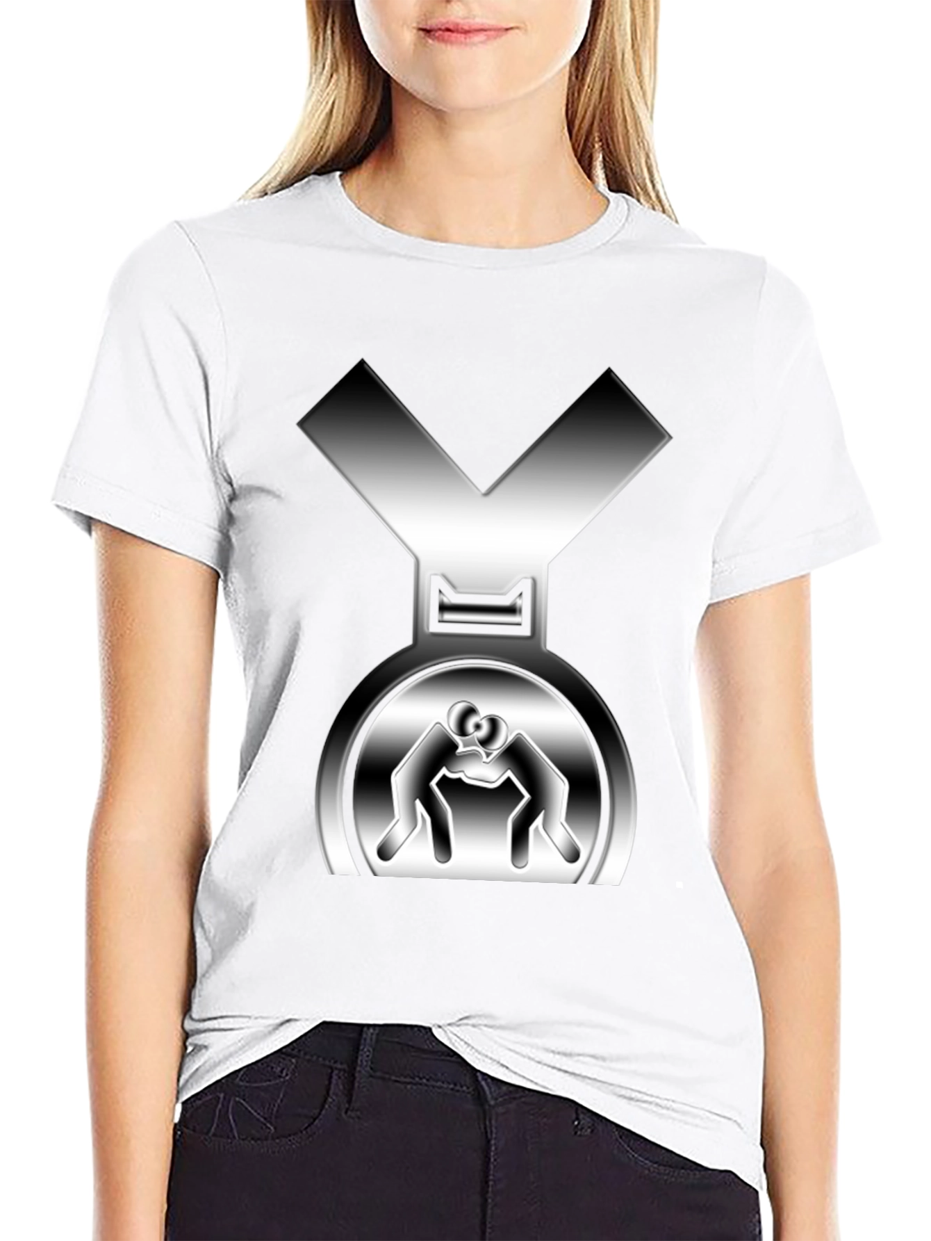 Wrestling Medal Graphic Tee - Mens Black T-Shirt