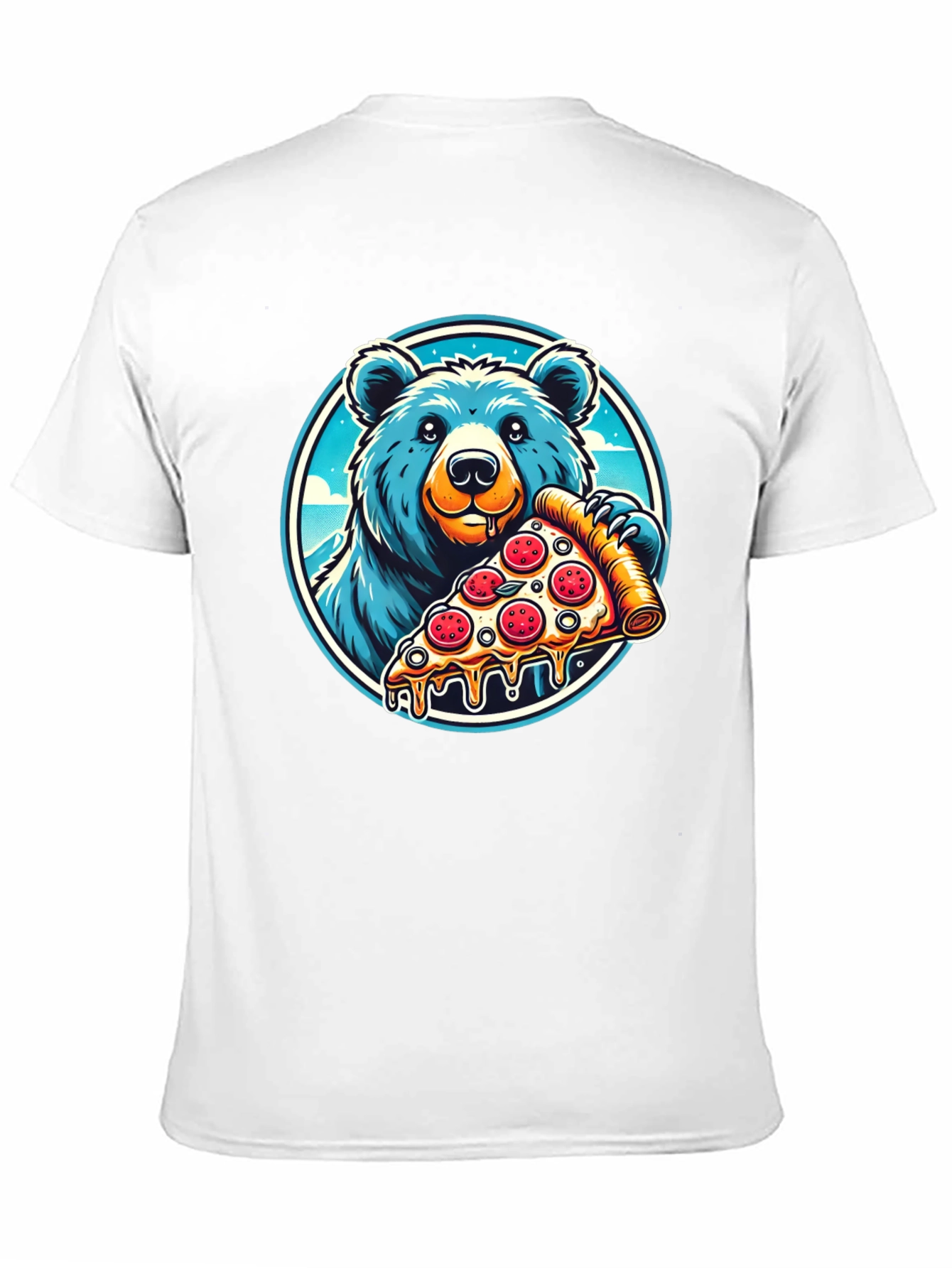 Bear Pizza T-Shirt - Funny Cartoon Graphic Tee