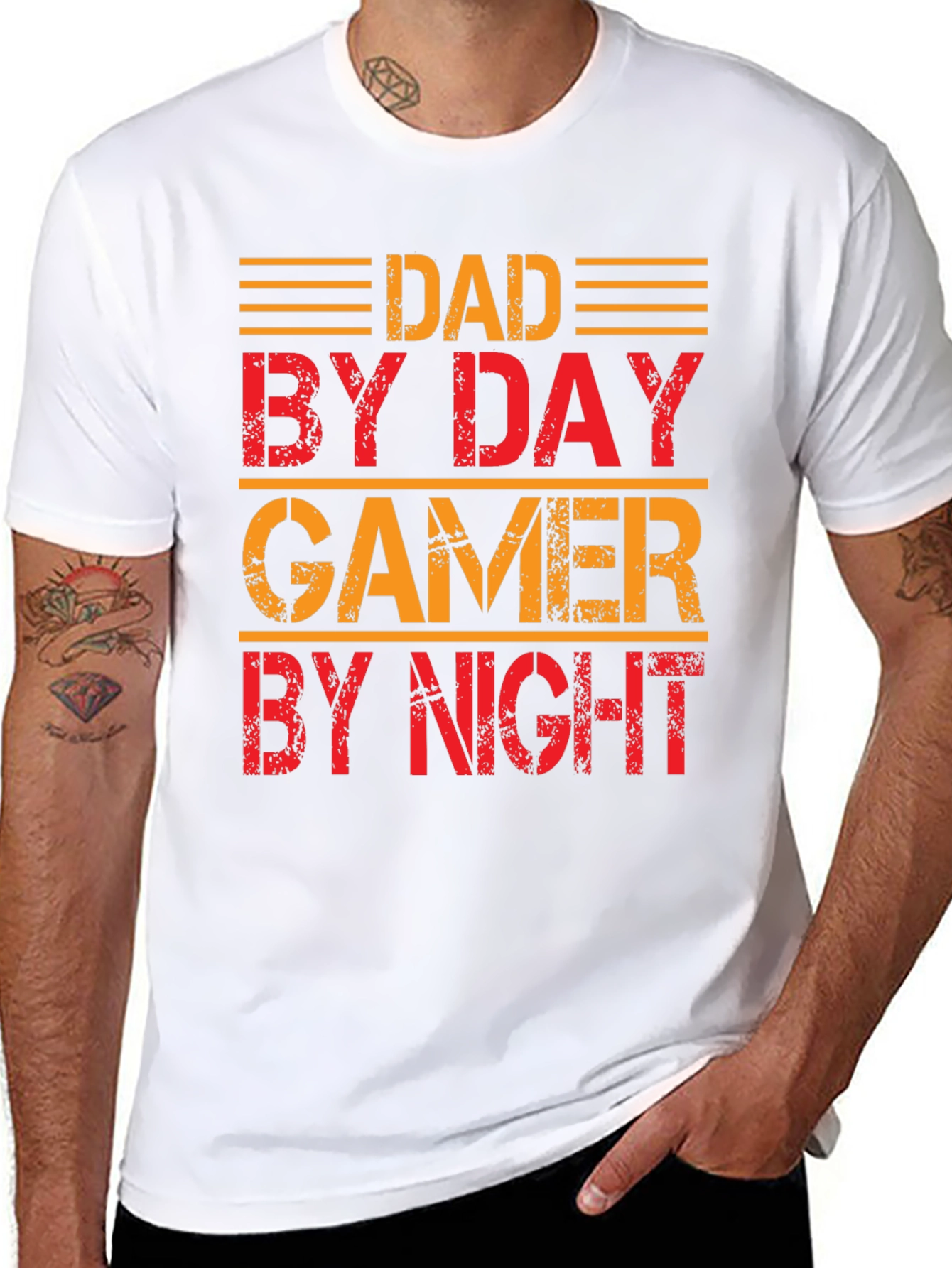 Dad By Day Gamer By Night Graphic T-Shirt