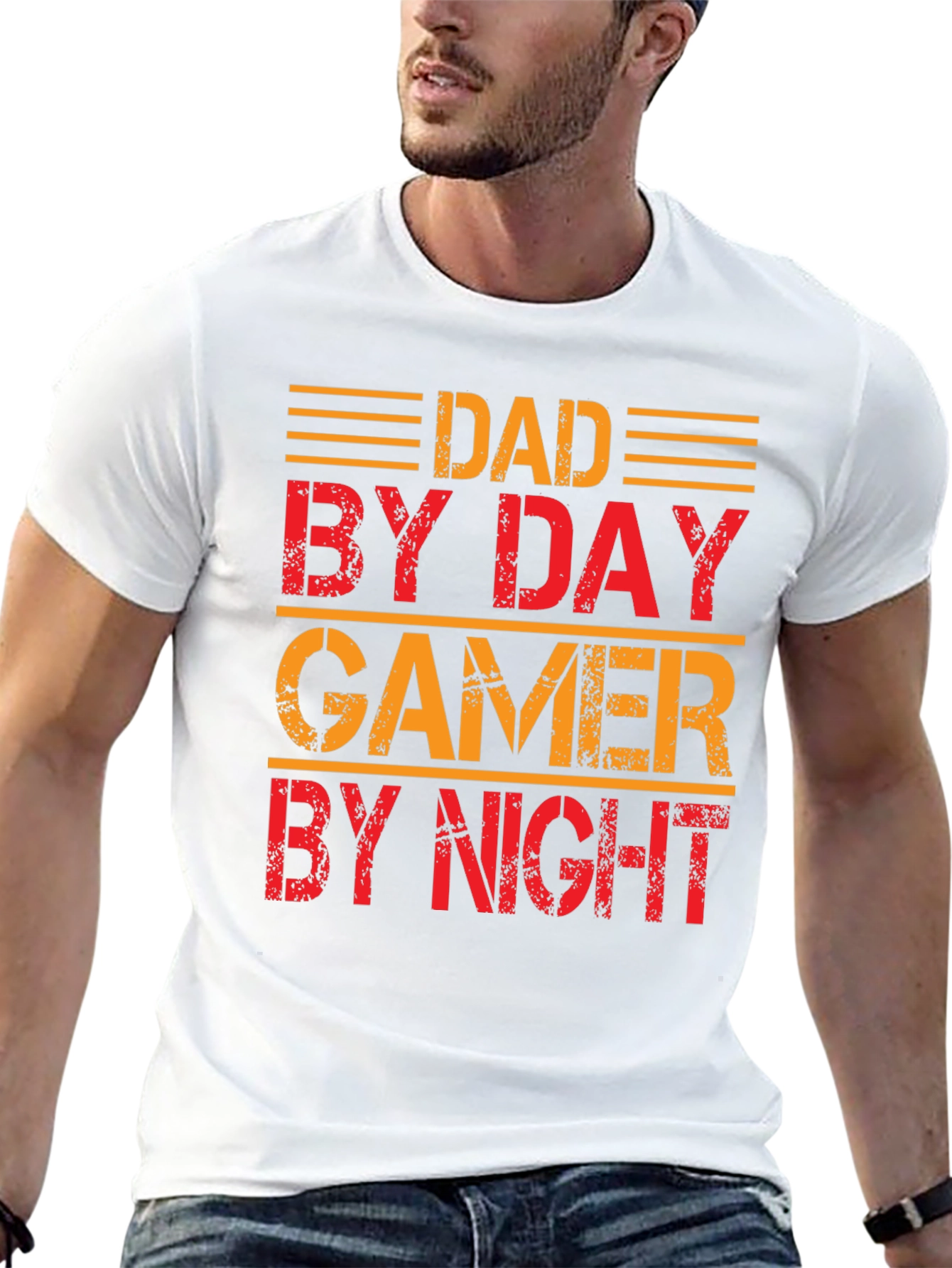 Dad By Day Gamer By Night Graphic T-Shirt