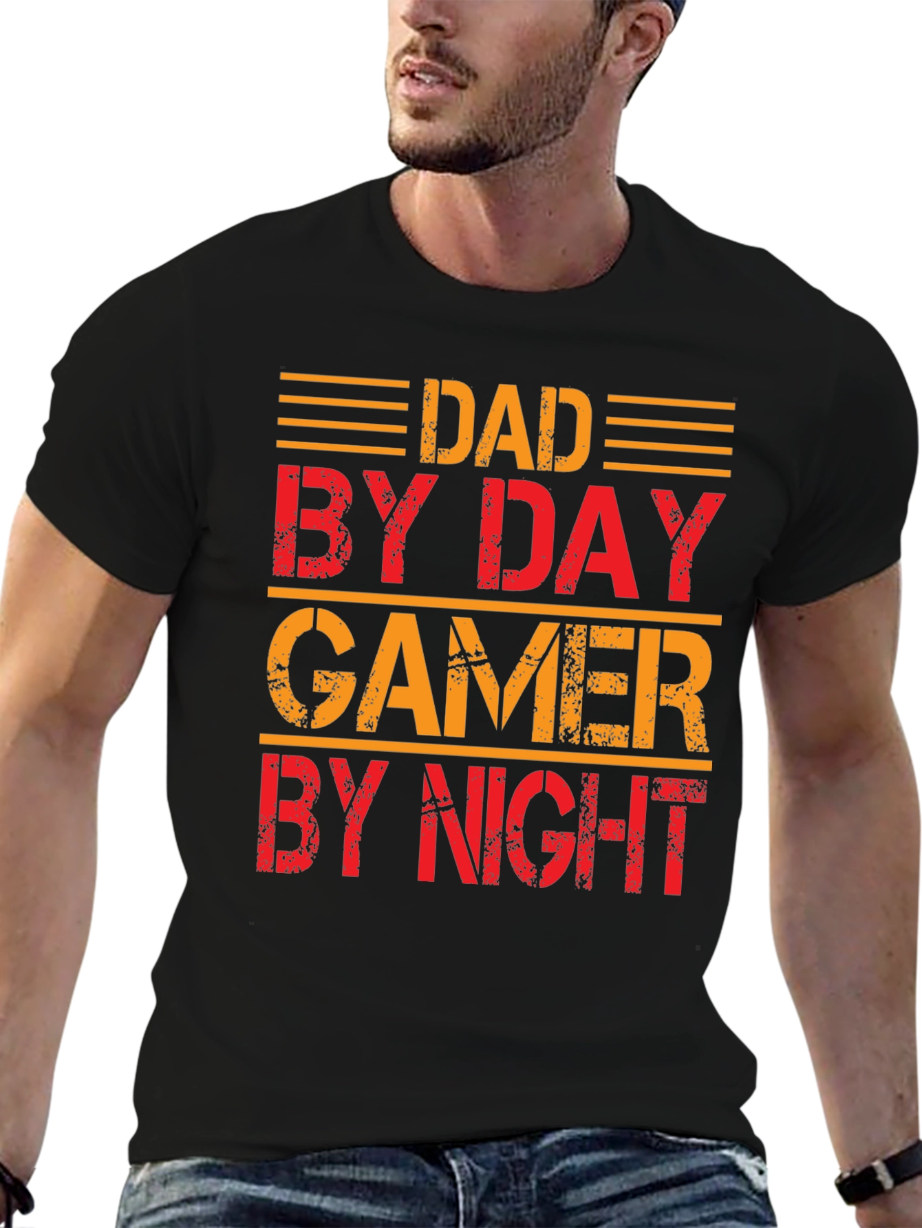 Dad By Day Gamer By Night Graphic T-Shirt