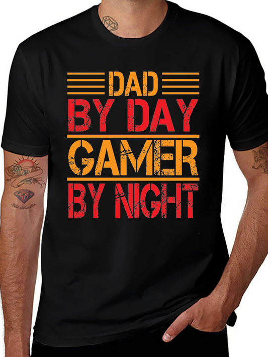 Dad By Day Gamer By Night Graphic T-Shirt