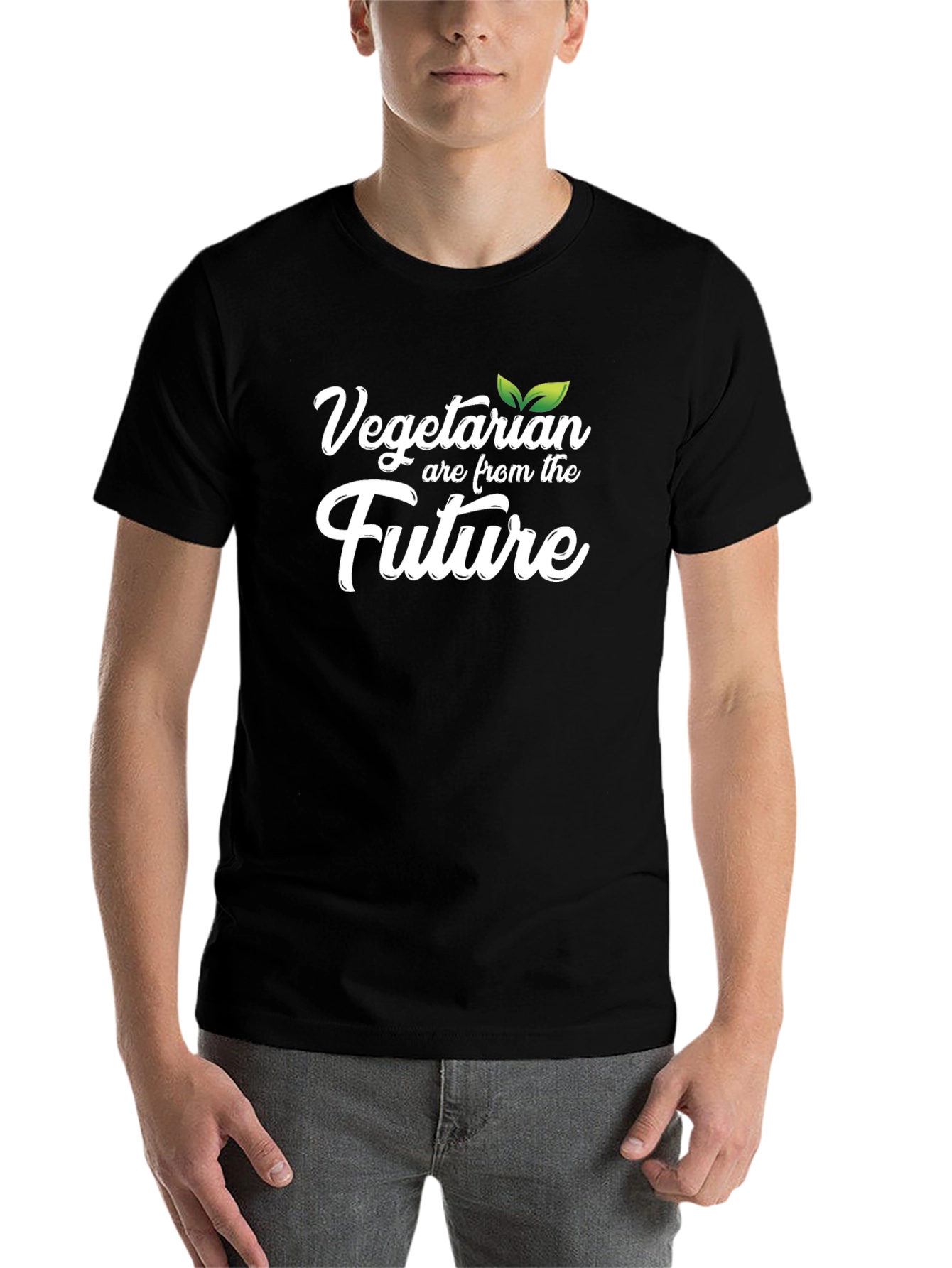 Vegetarian Future Black Graphic T-Shirt