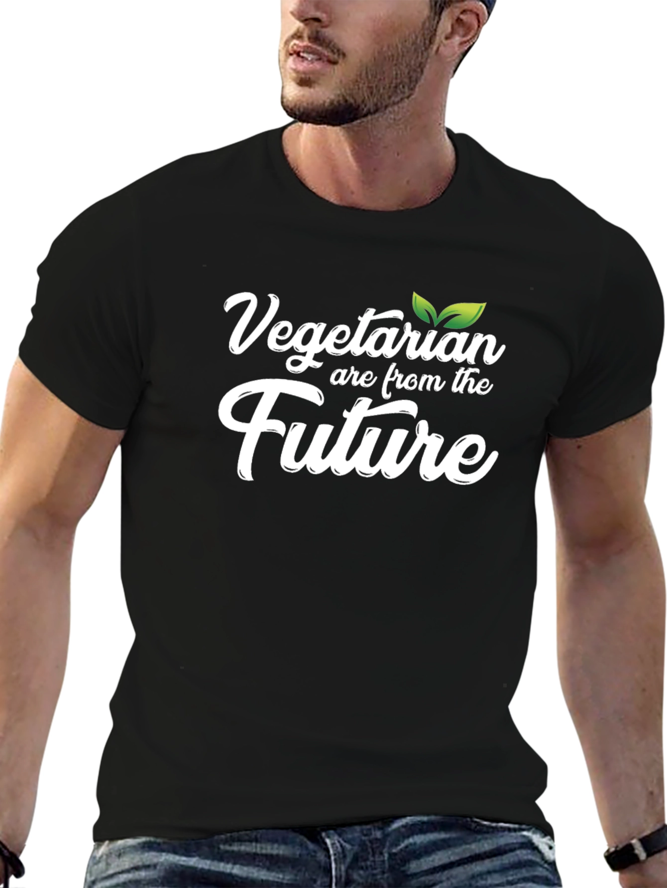 Vegetarian Future Black Graphic T-Shirt