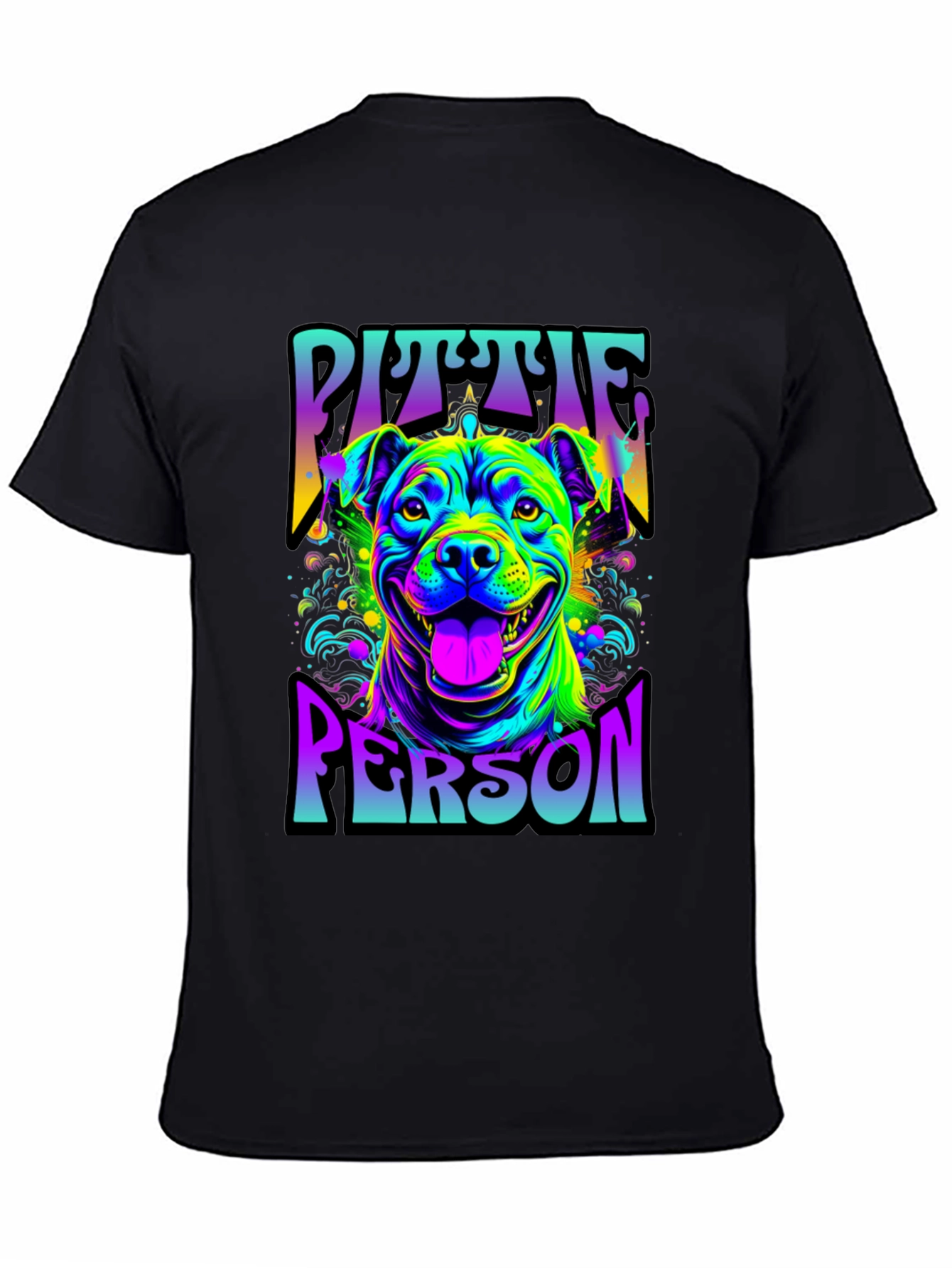 Vibrant Pit Bull Person Graphic T-Shirt