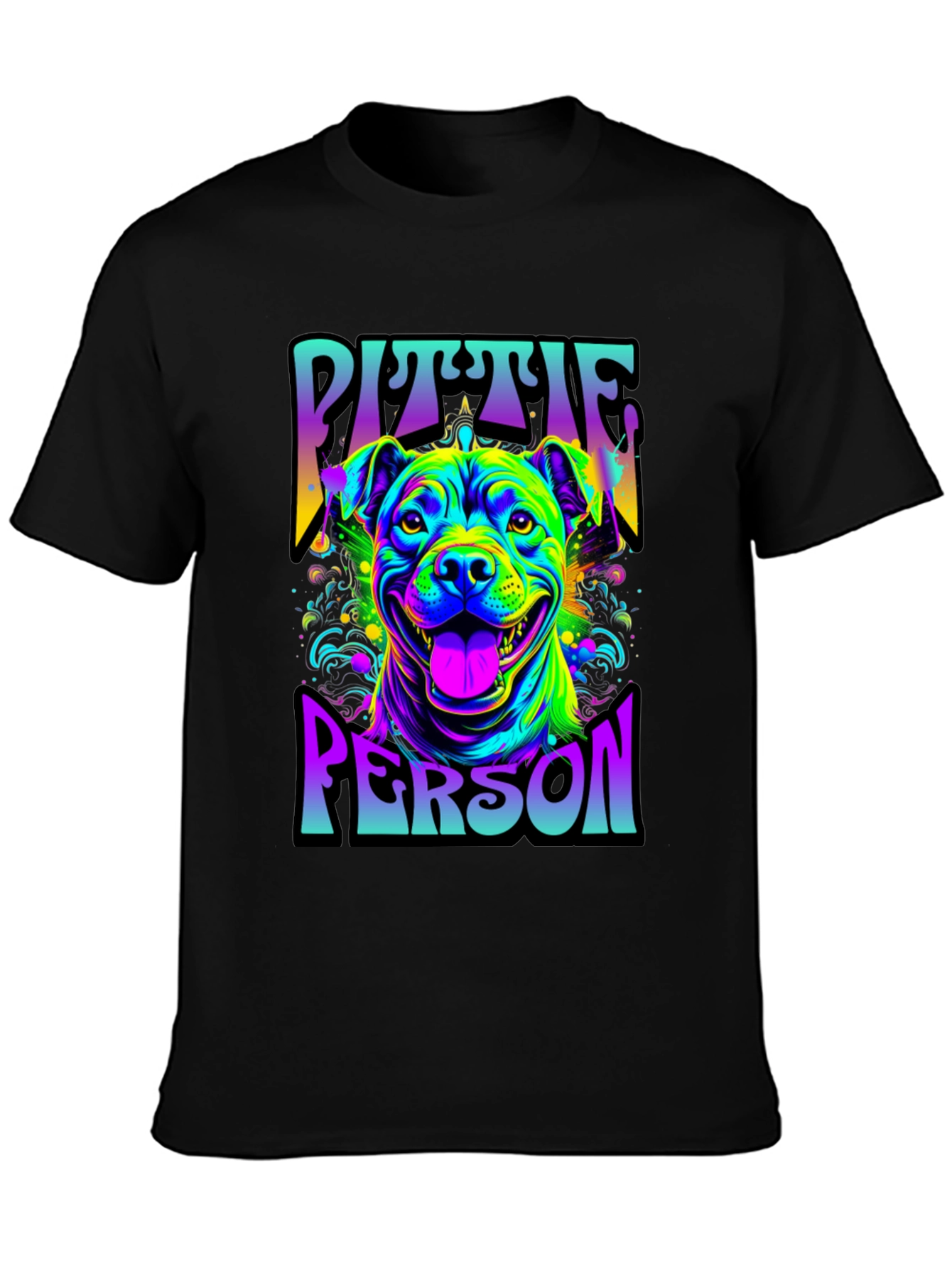 Vibrant Pit Bull Person Graphic T-Shirt