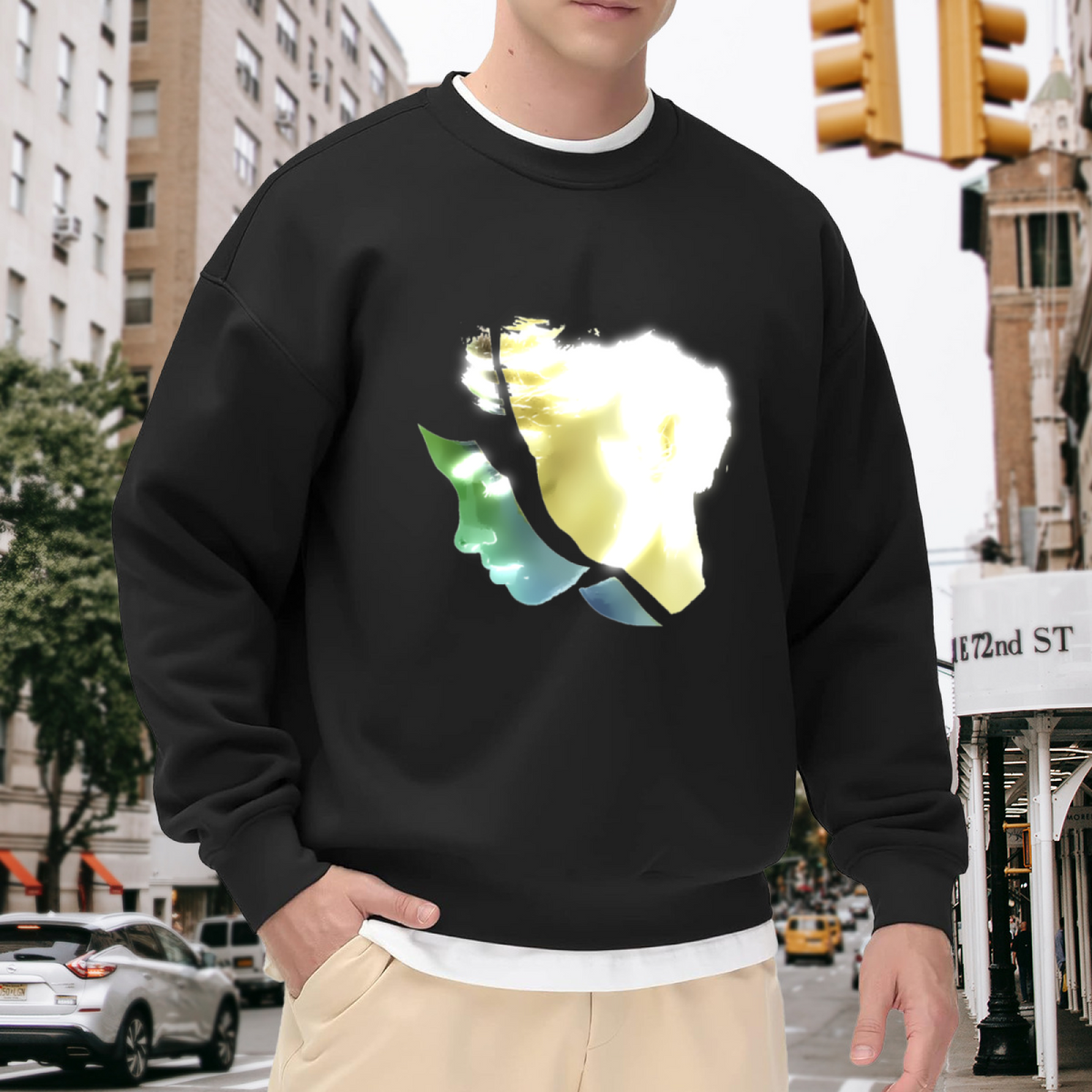 Abstract Human Profile Art Graphic ԲÁìÎÀÒÂ - Unique Design Pullover Sweatshirt