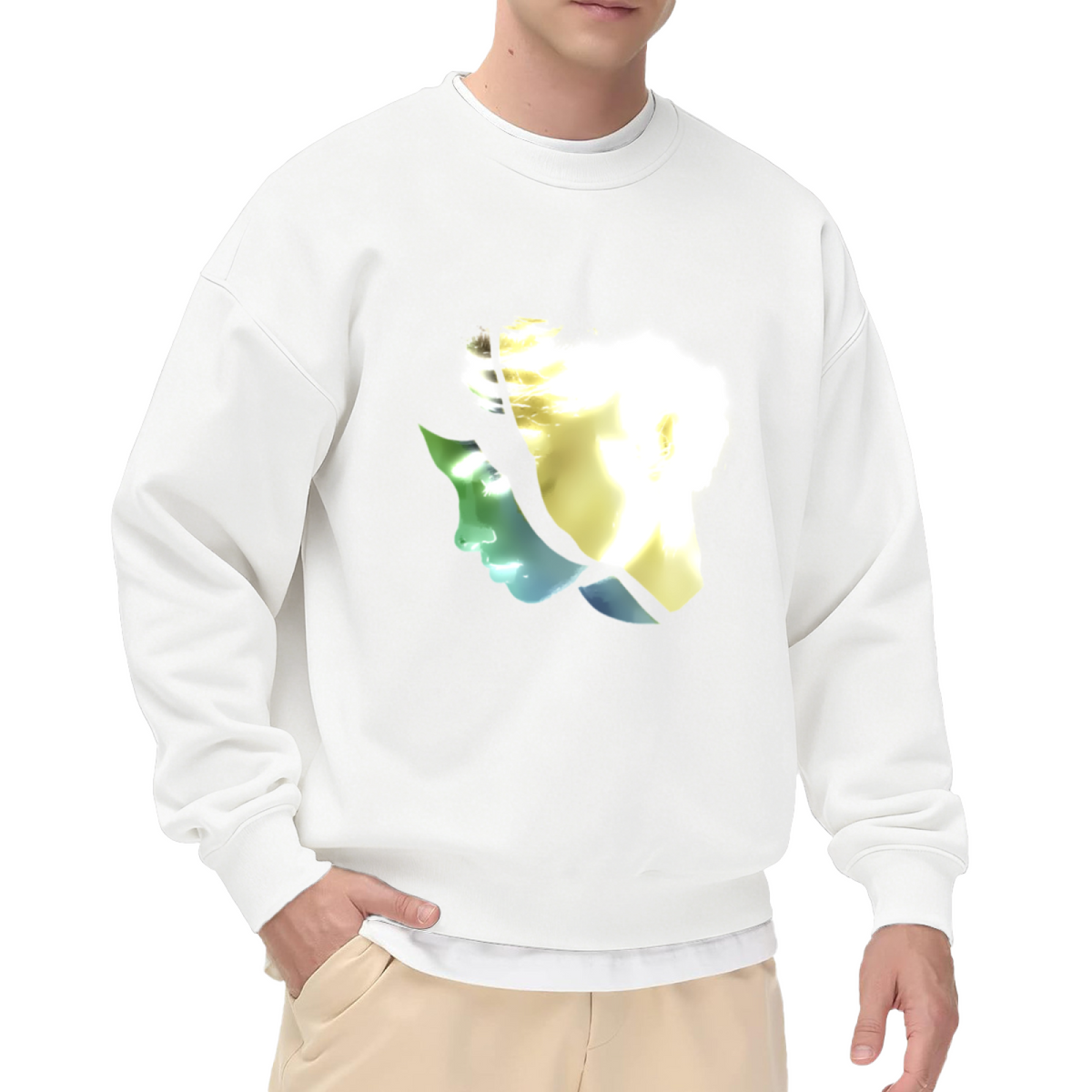 Abstract Human Profile Art Graphic ԲÁìÎÀÒÂ - Unique Design Pullover Sweatshirt