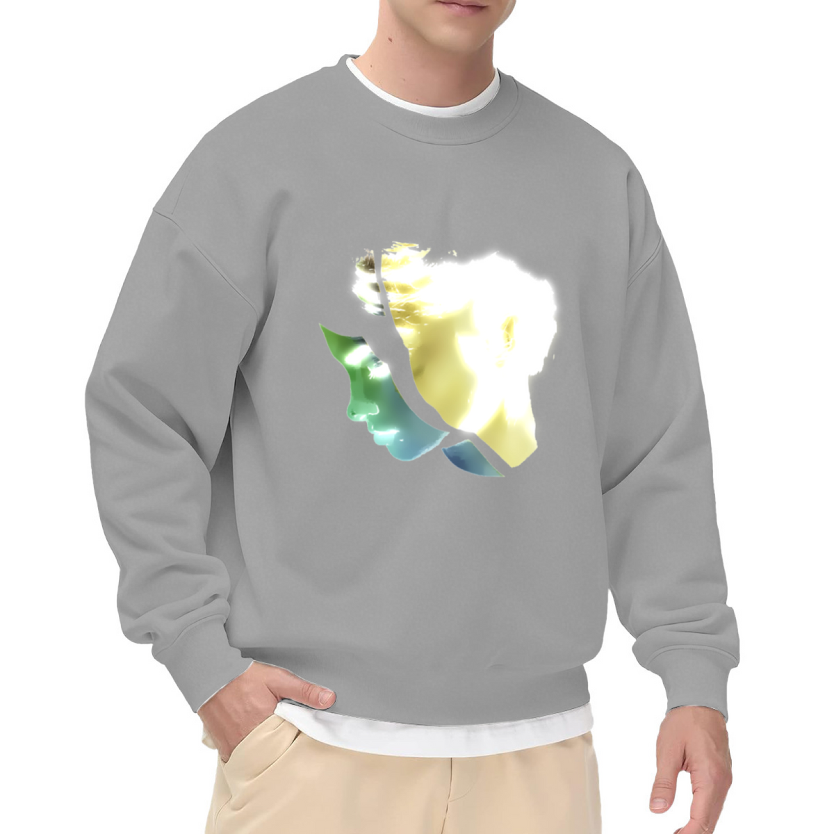 Abstract Human Profile Art Graphic ԲÁìÎÀÒÂ - Unique Design Pullover Sweatshirt